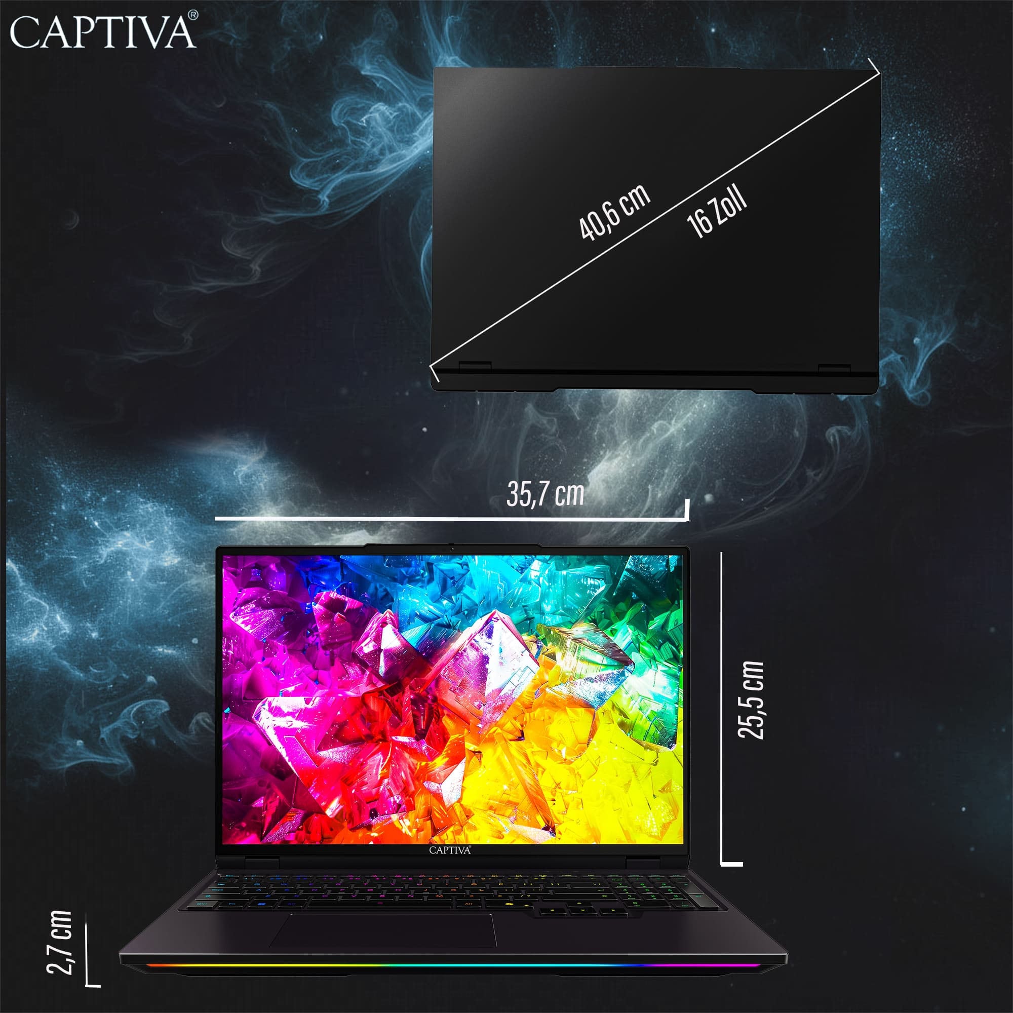 CAPTIVA Gaming-Notebook »Highend Gaming R10-1135GE« 40,6 cm / 16 ″ AMD Ryzen 9 GeForce RTX 5080 500 GB SSD