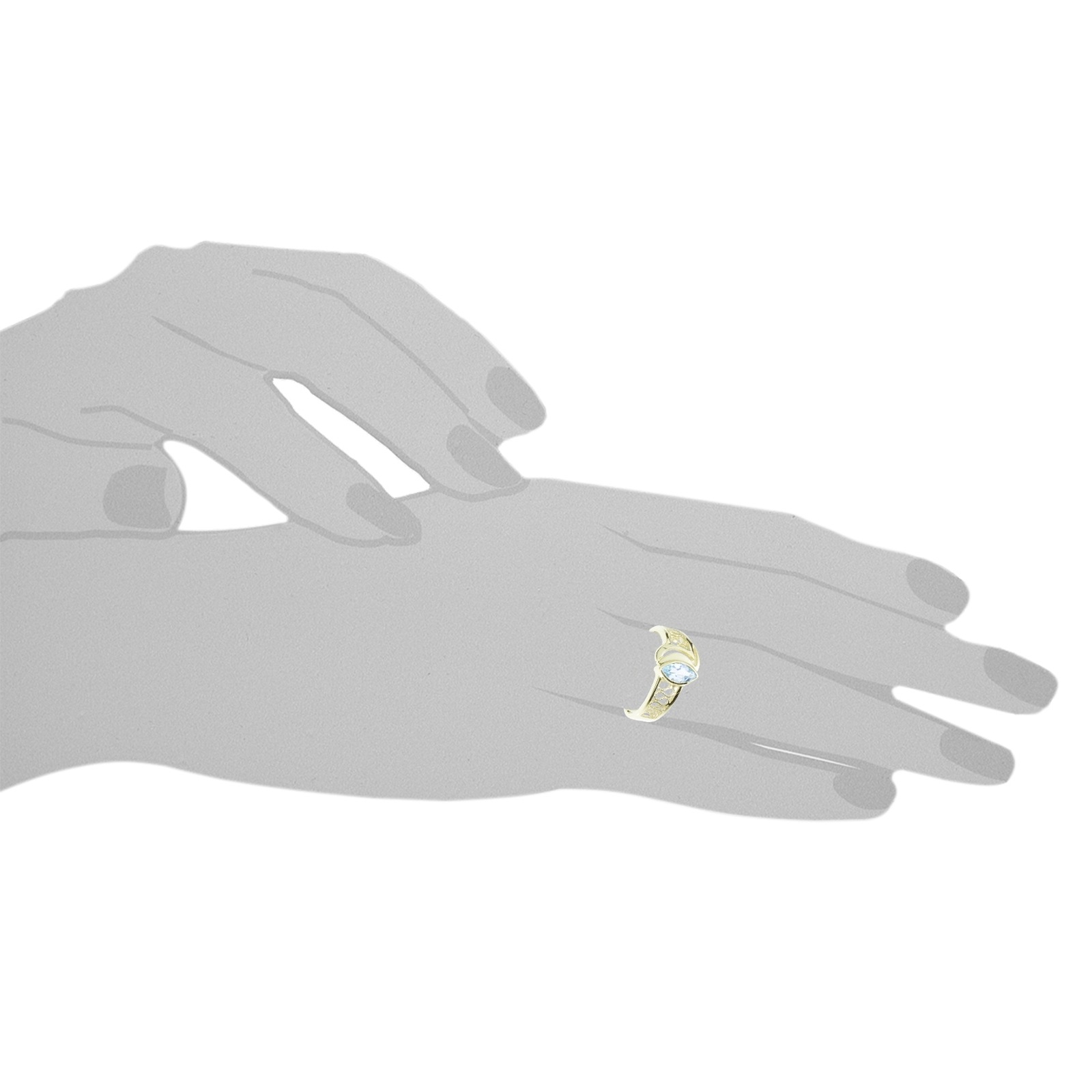 OSTSEE-SCHMUCK Fingerring »- Anisia - Gold 333/000 - Blautopas«