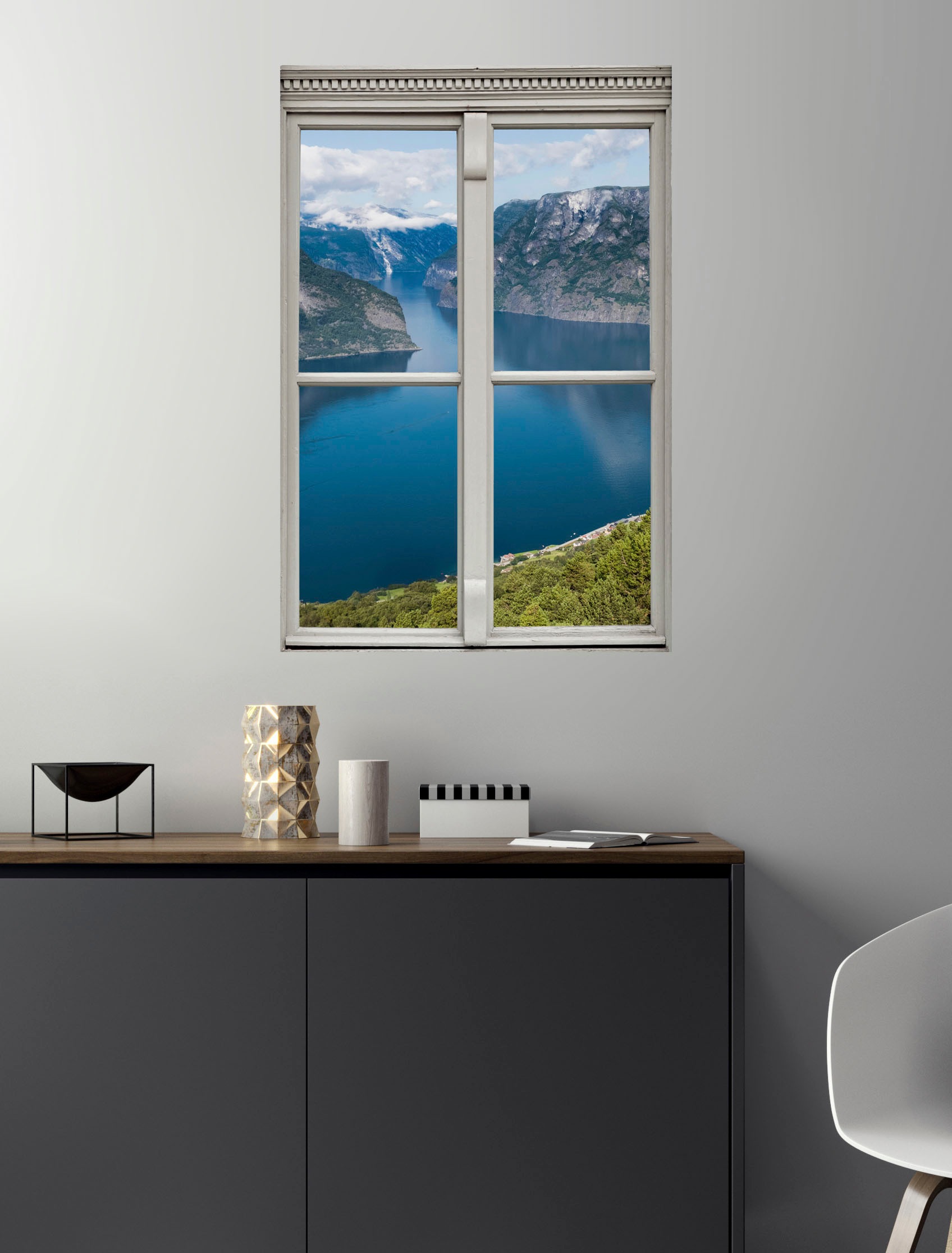 queence Wandsticker »See«, Wandsticker, Wandbild, selbstklebend, 3D, Fenster