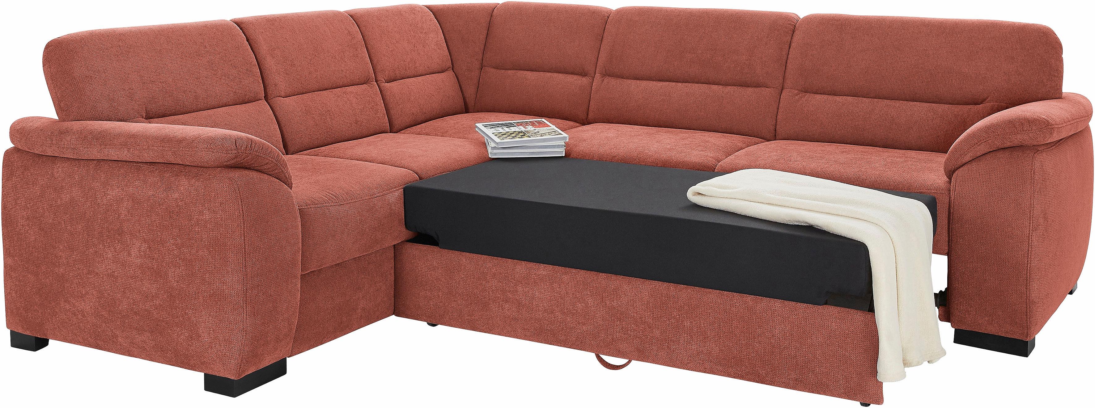 sit&more Ecksofa "Montego L-Form, B: 255 cm" wahlweise mit Bettfunktion und Schubkasten