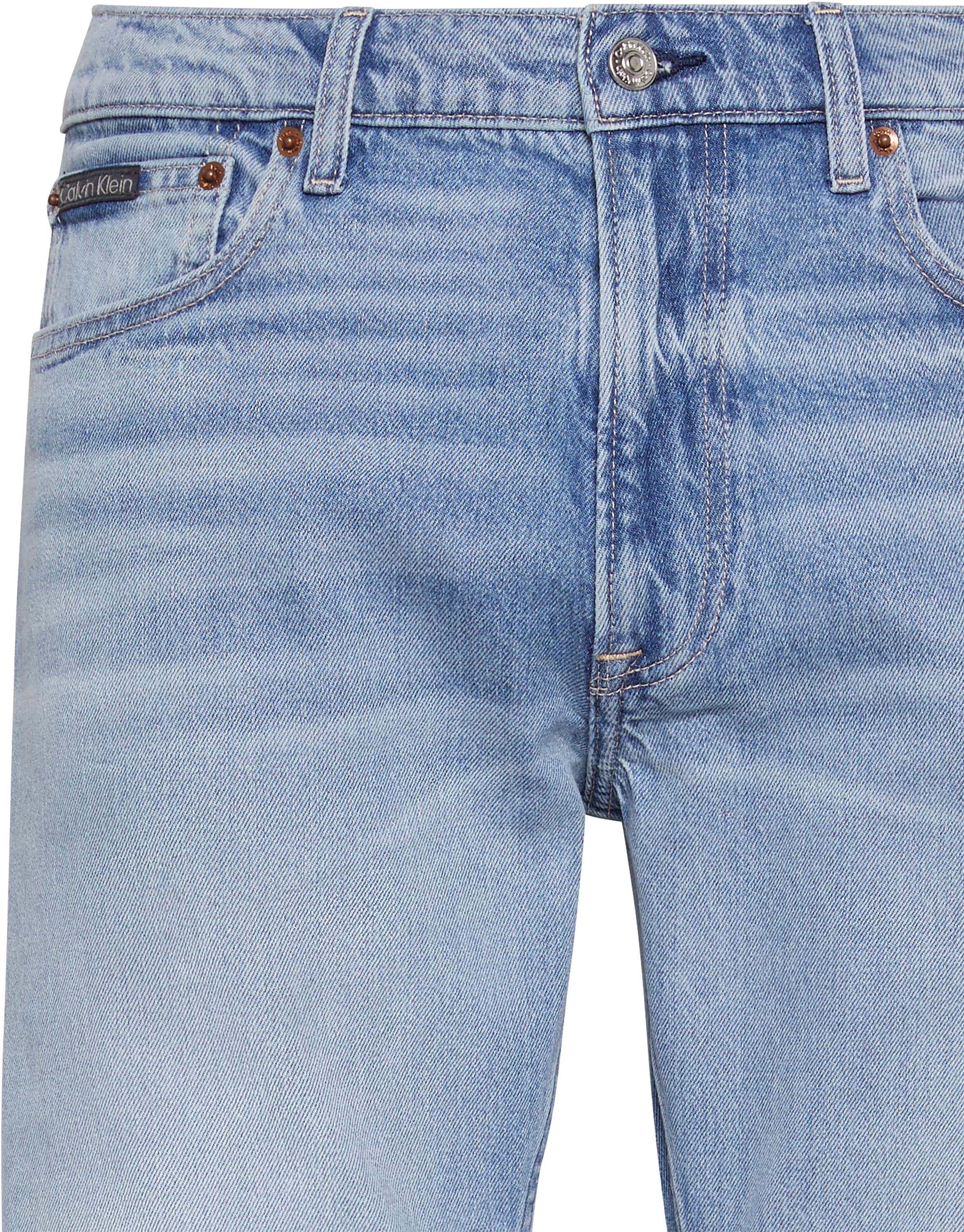 Calvin Klein Slim-fit-Jeans used washed, Slim Straight Fit, Logopatch am Bund