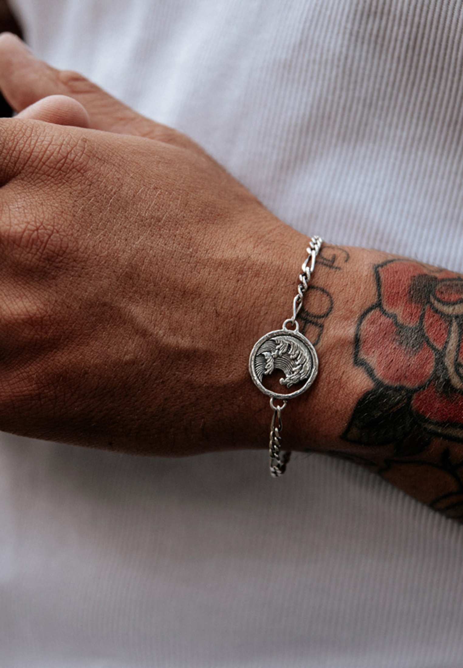 HAZE & GLORY Armkette »Armband Münze - Tide Welle Maritim 925 Silber«