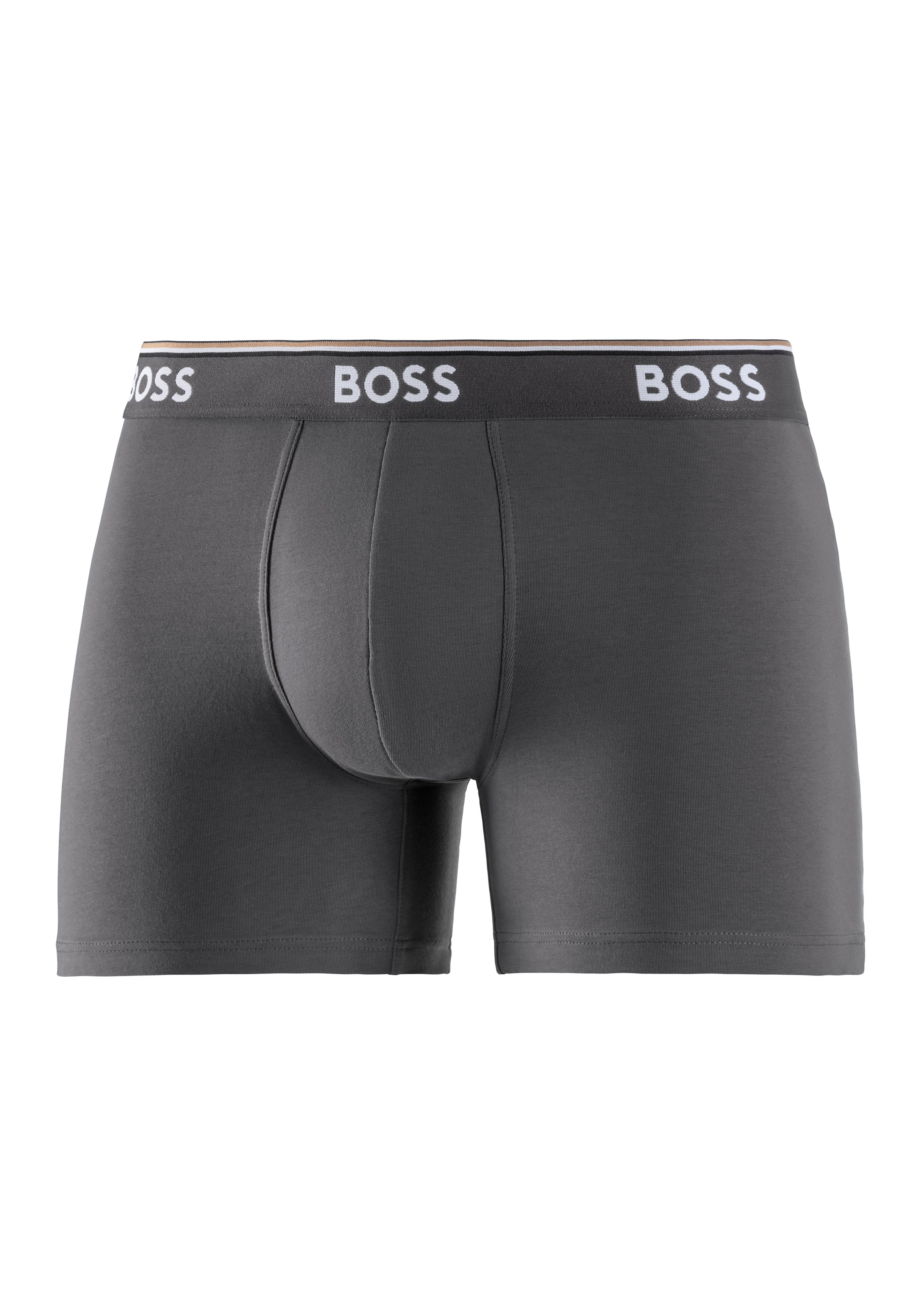 BOSS Langer Boxer »Brief 3 PACK«, mit farblich passendem Webbund