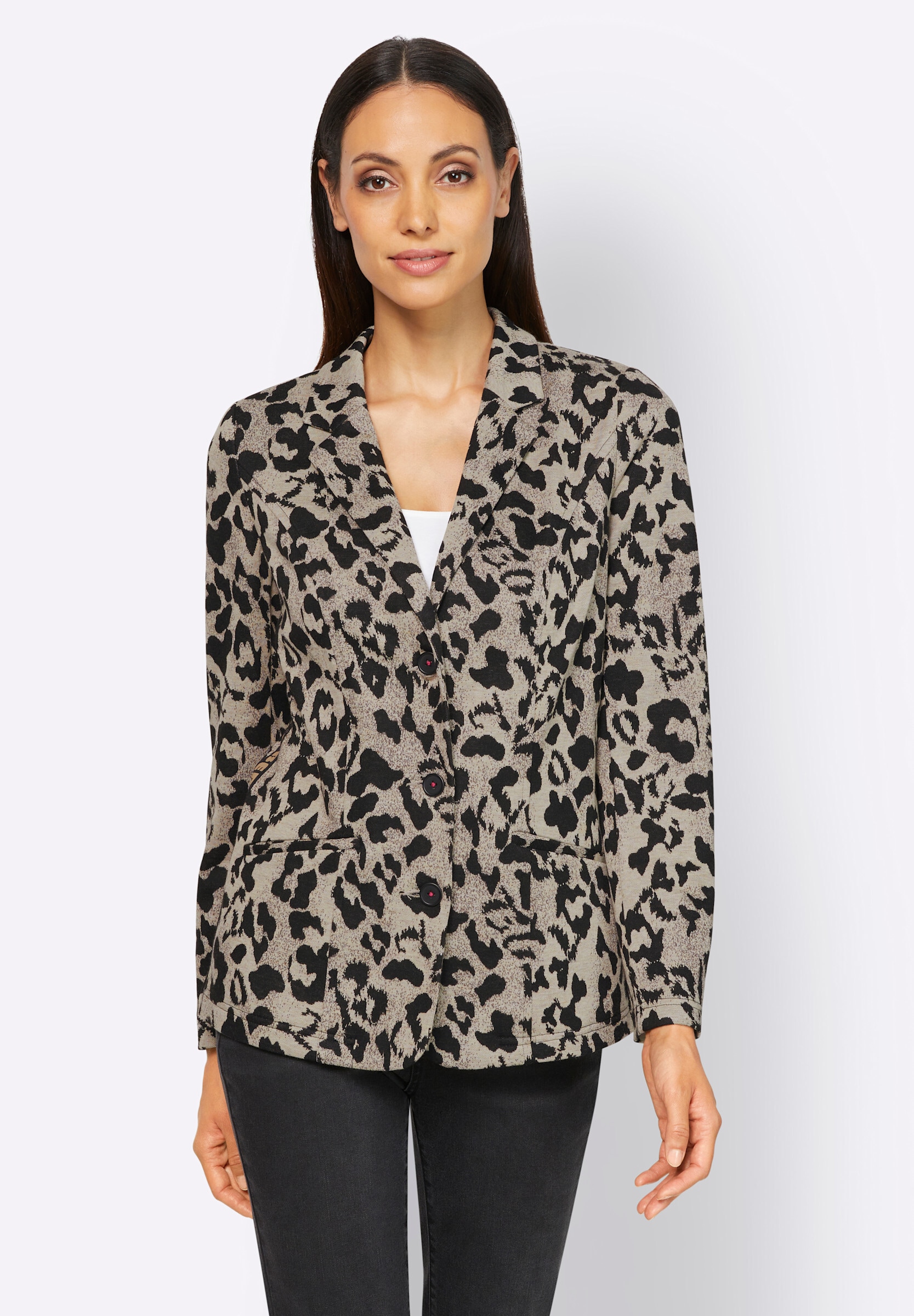 heine Jerseyblazer »Jersey-Blazer Jacquardblazer mit Animal-Dessin«