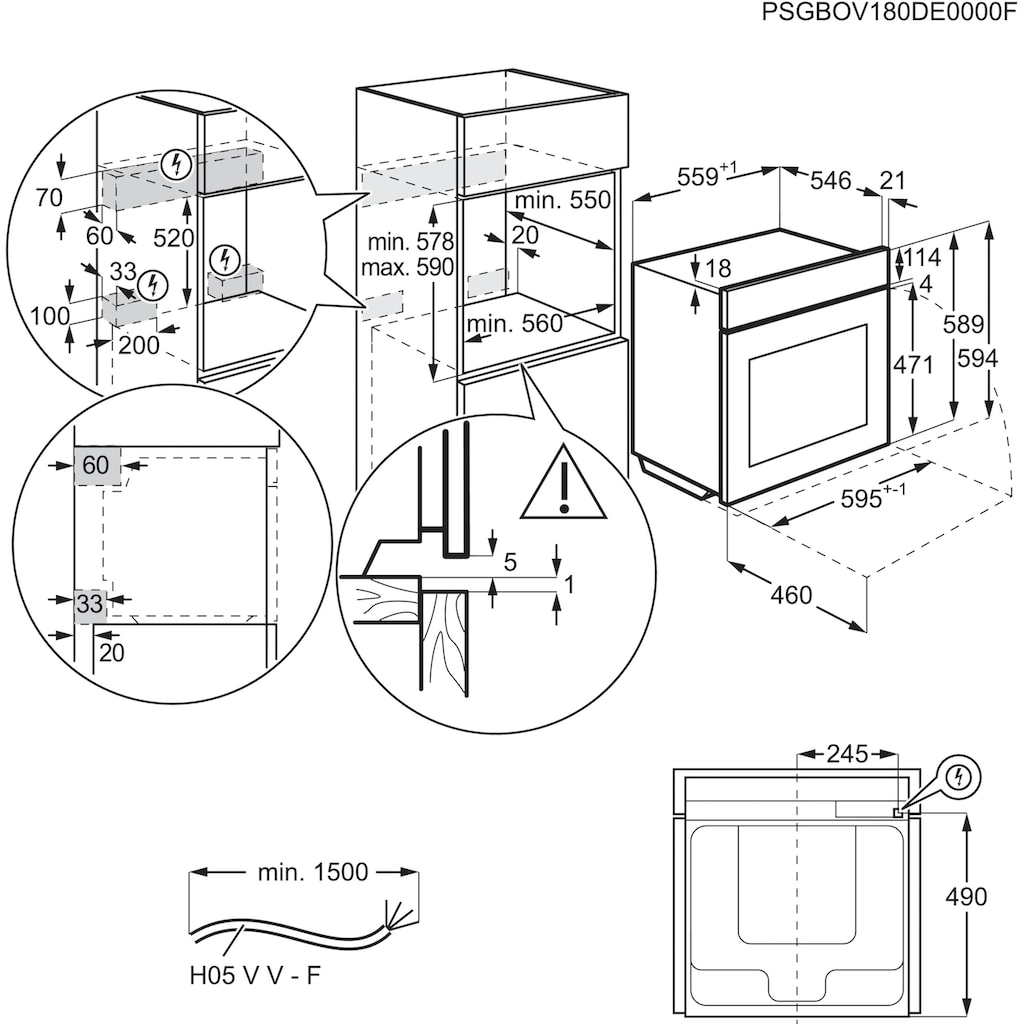 AEG Induktions Herd-Set »TEAMH2PIS2«, EPE55526BM, Pyrolyse-Selbstreinigung