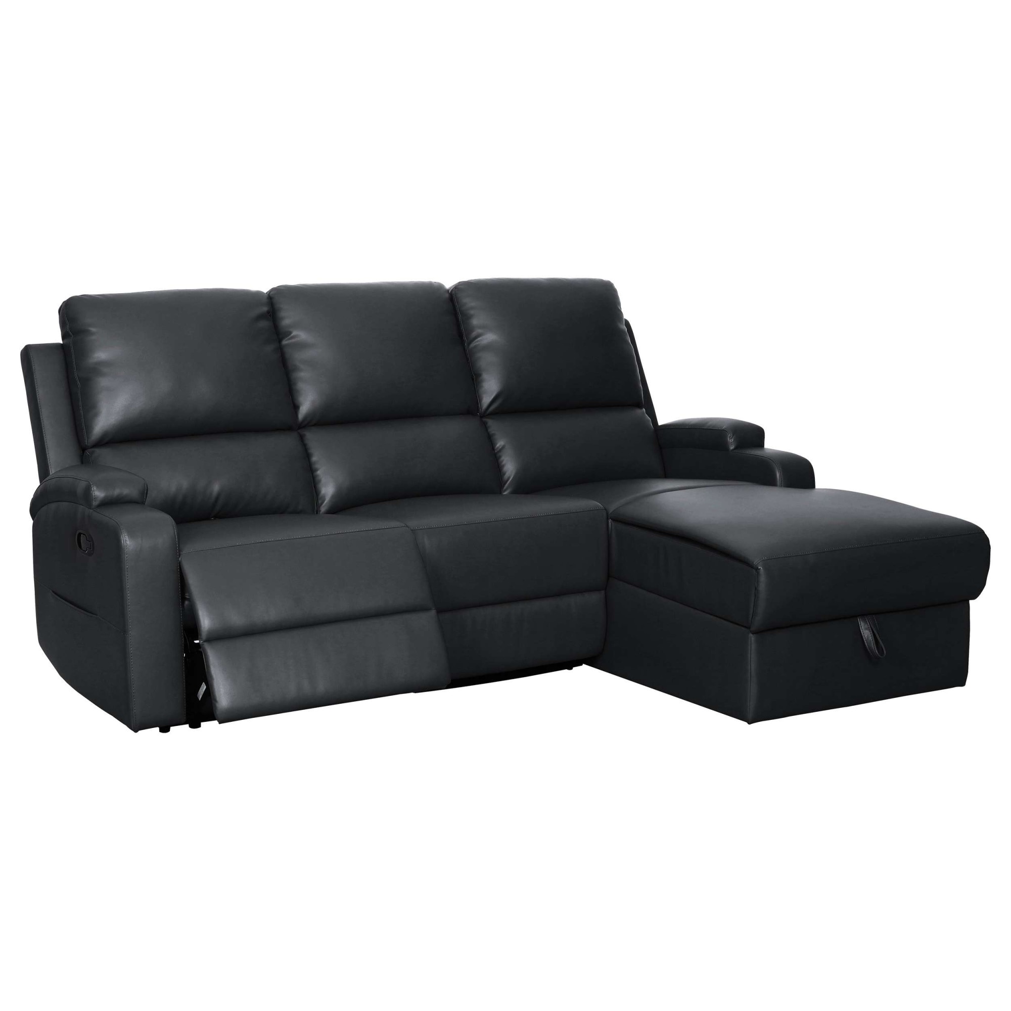 OTTO home Ecksofa »NAPORI Kunstleder, L-Form, 210cm, man./elektr. Relaxfunktion« USB-A bei elektr. Variante, Staukasten, Seitentaschen u. Federkern