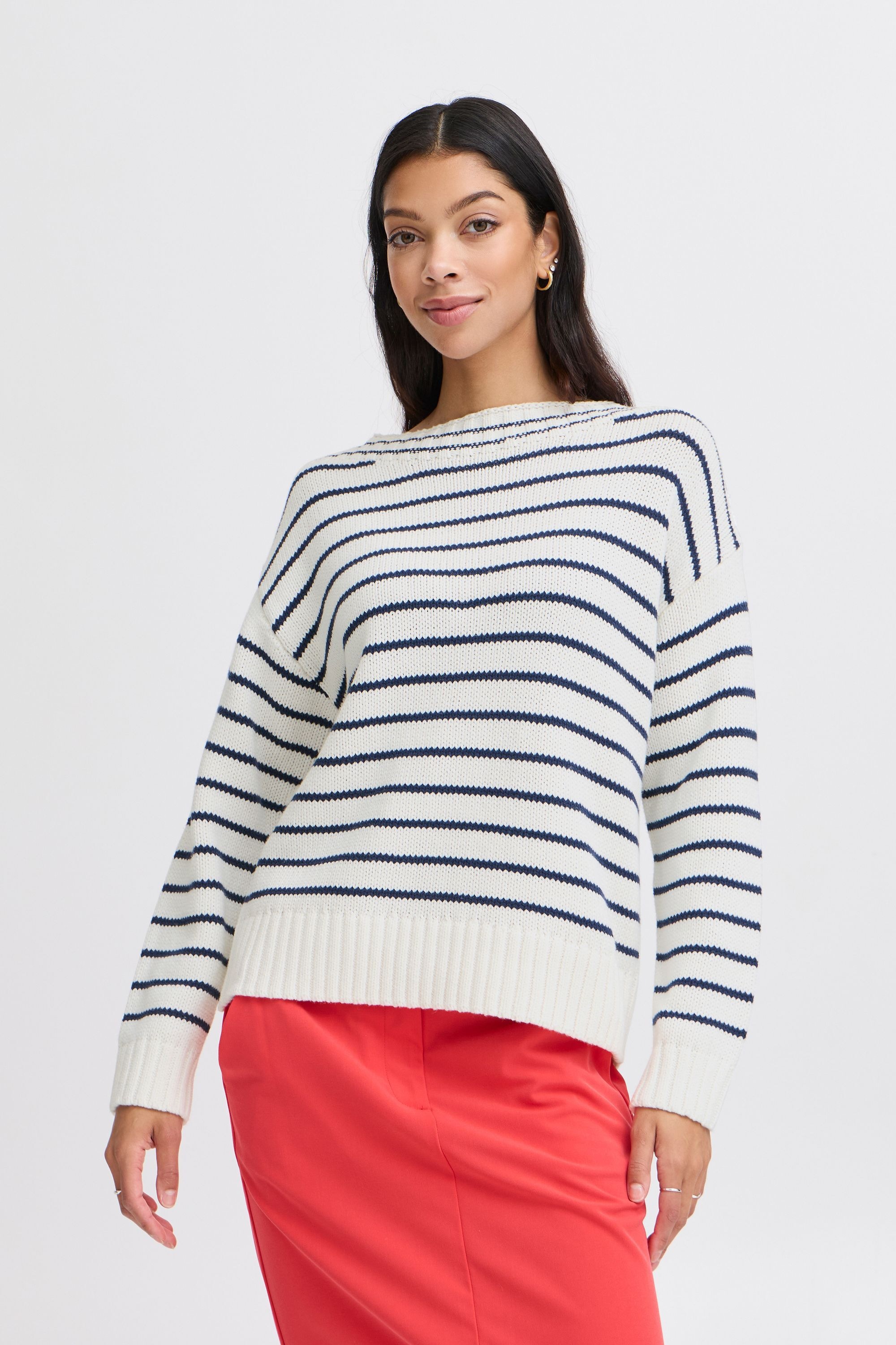 b.young Strickfleece-Pullover »Strickpullover BYNAGLA STRIPED JUMPER -«