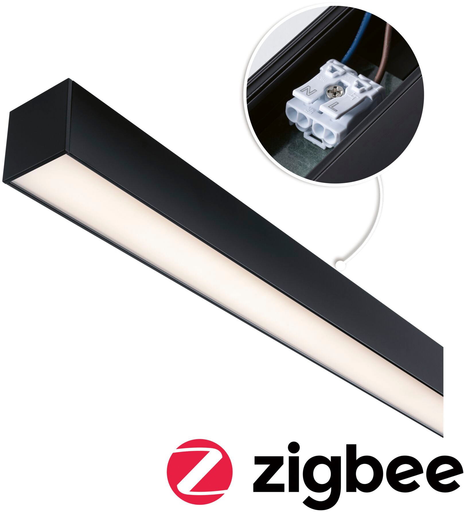 Paulmann Schienensystem-Leuchten »Linion Einspeisung Zigbee 3.0 Power Channel 1m« LED-Modul 1 Stk. Warmweiß Smart Home