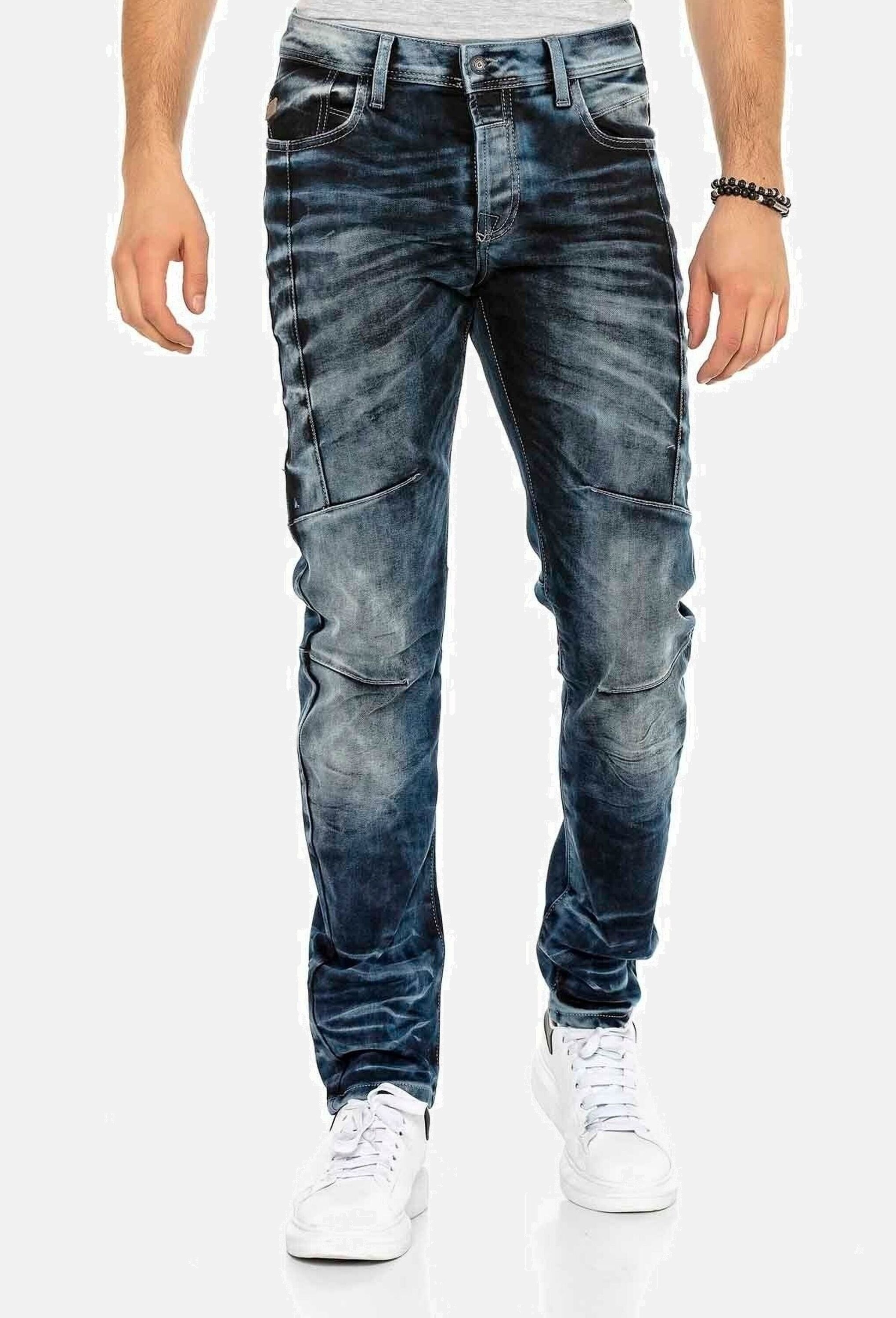 Cipo & Baxx Tapered-fit-Jeans »Cipo & Baxx Jeans« mit cooler Waschung und Ziernähten, CD-286