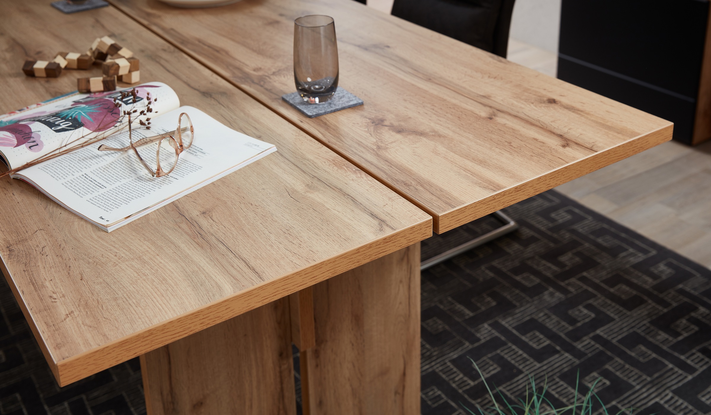 Innostyle Esstisch »Sonate«, (2 St.), geteilte Platte in moderner Plankenoptik