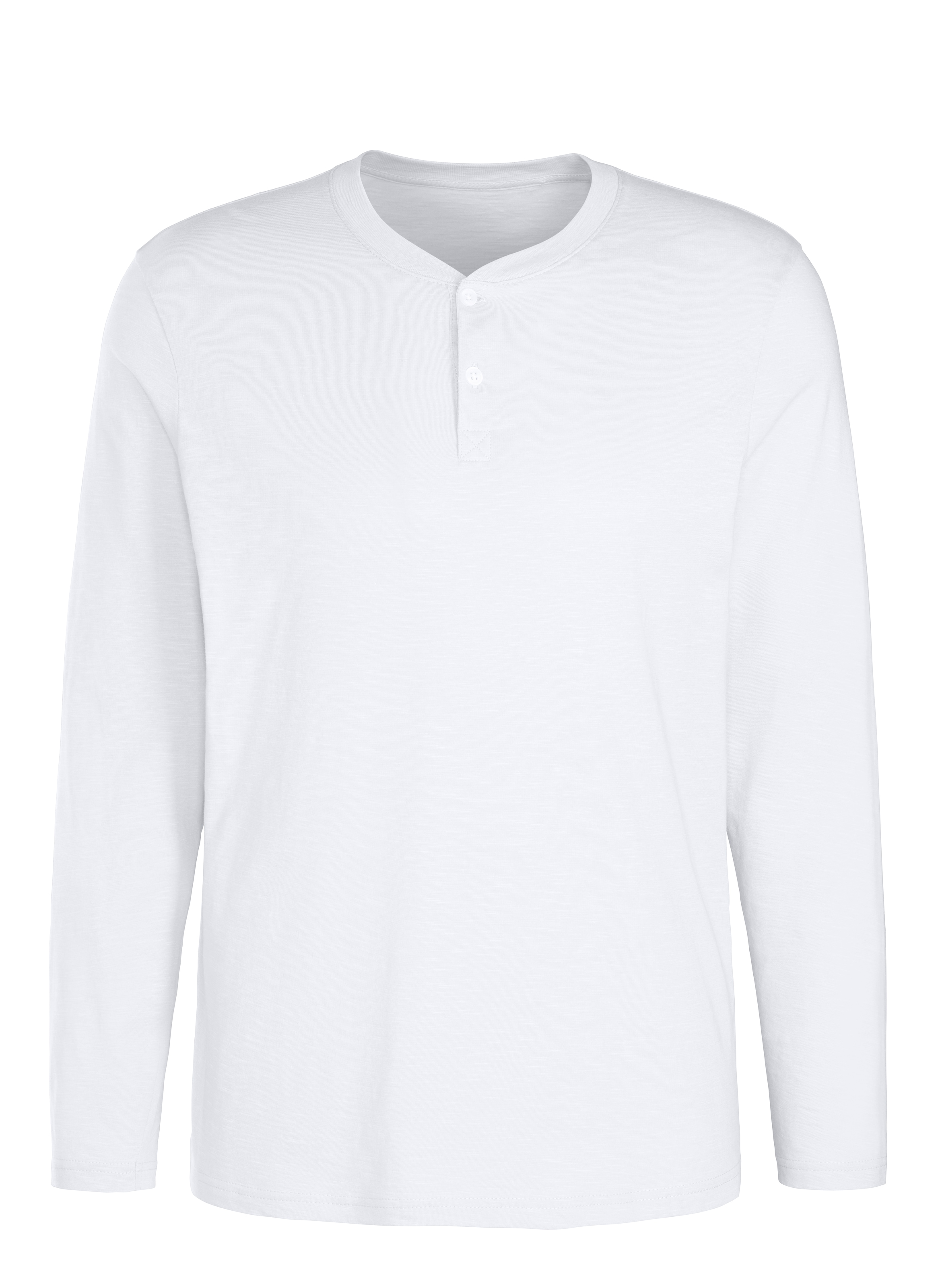 H.I.S Henleyshirt, Langarm, Shirt mit Knopfleiste aus strukturierter Baumwoll-Qualität