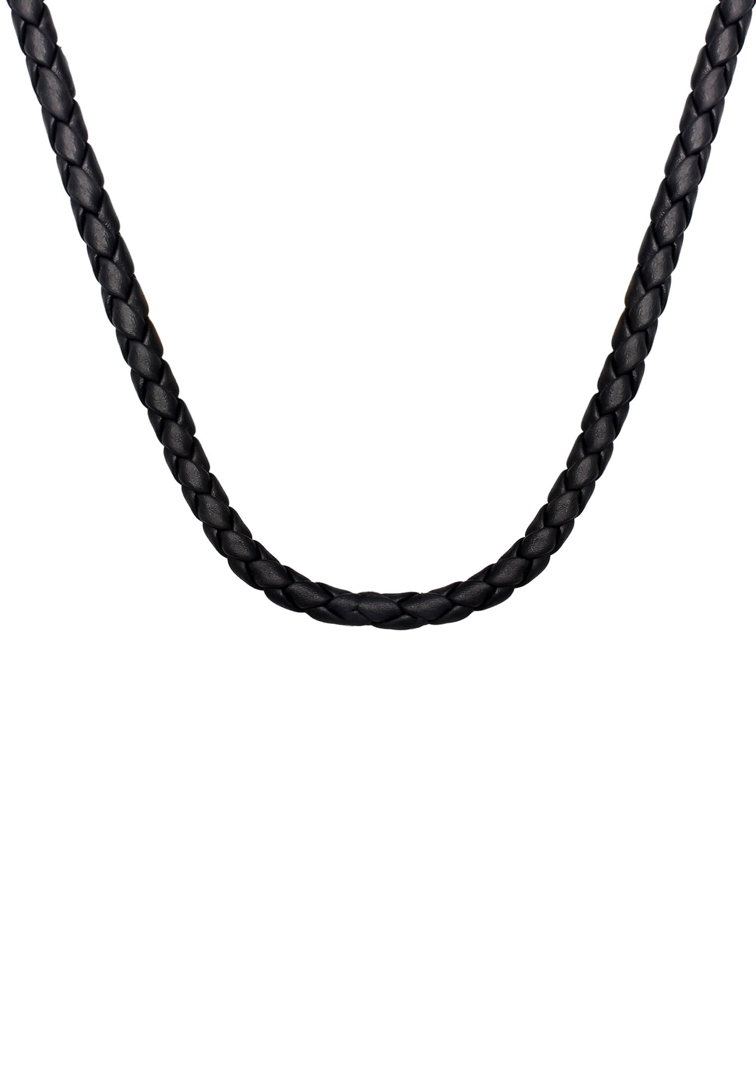 Kuzzoi Lederband »Halskette Herren Lederkette Geflochten Schwarz 925 Silber«