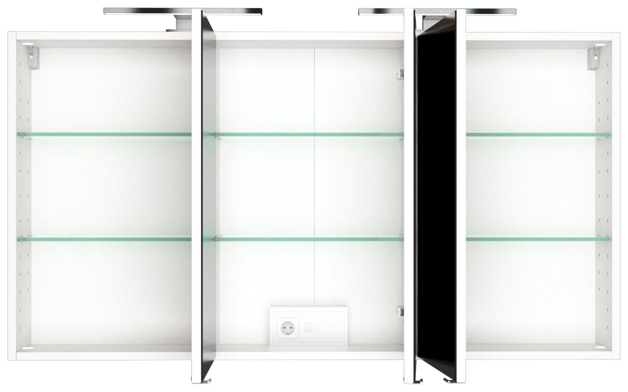 welltime Spiegelschrank »Baabe«, 120 cm breit, inkl. Beleuchtung, Schalter und Steckdose