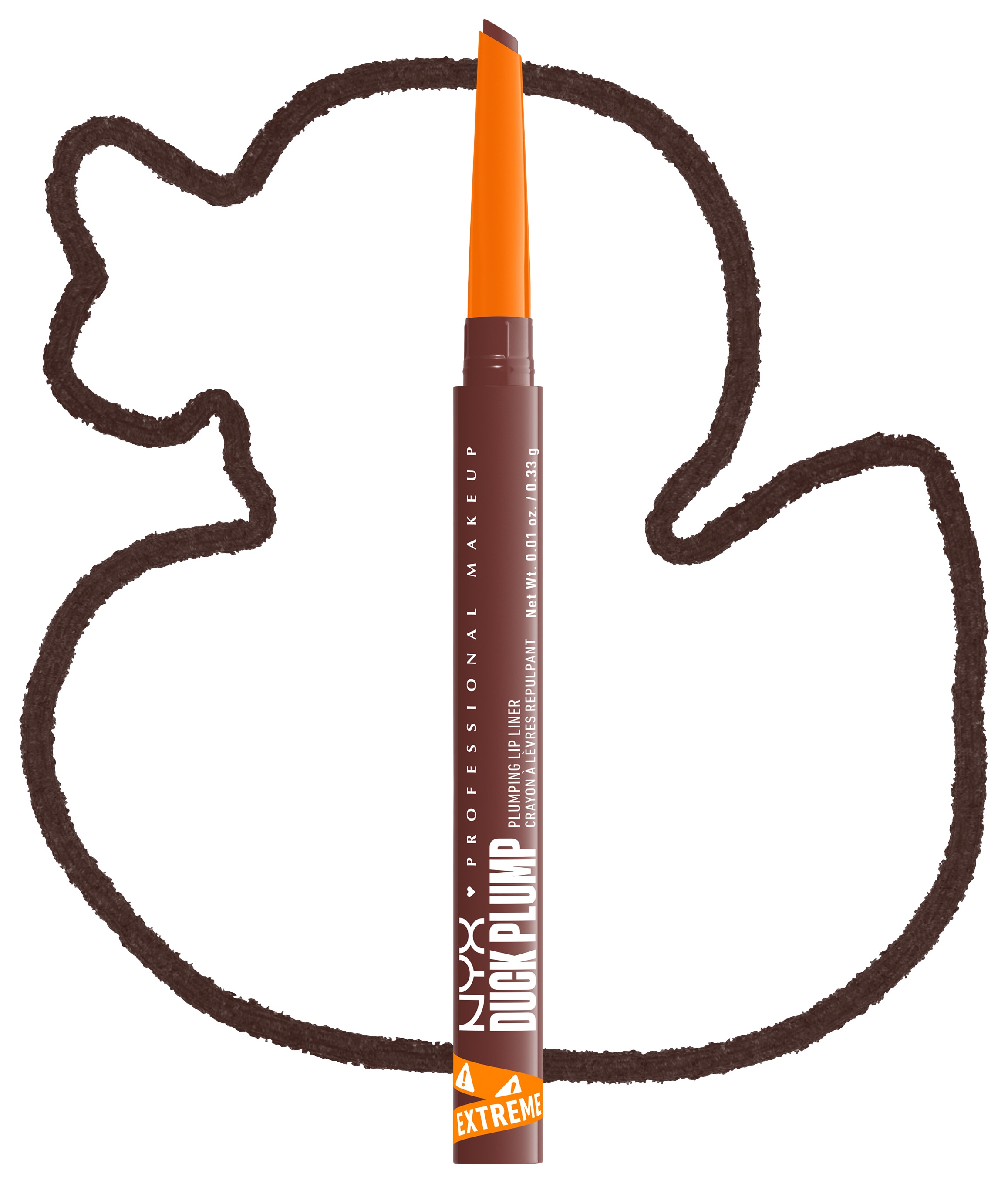 NYX Lippenstift »Professional Makeup Duck Plump Plumping Lip Liner Lippenkonturenstift«, Polstert die Lippen natürlich auf, angeschrägte Spitze.