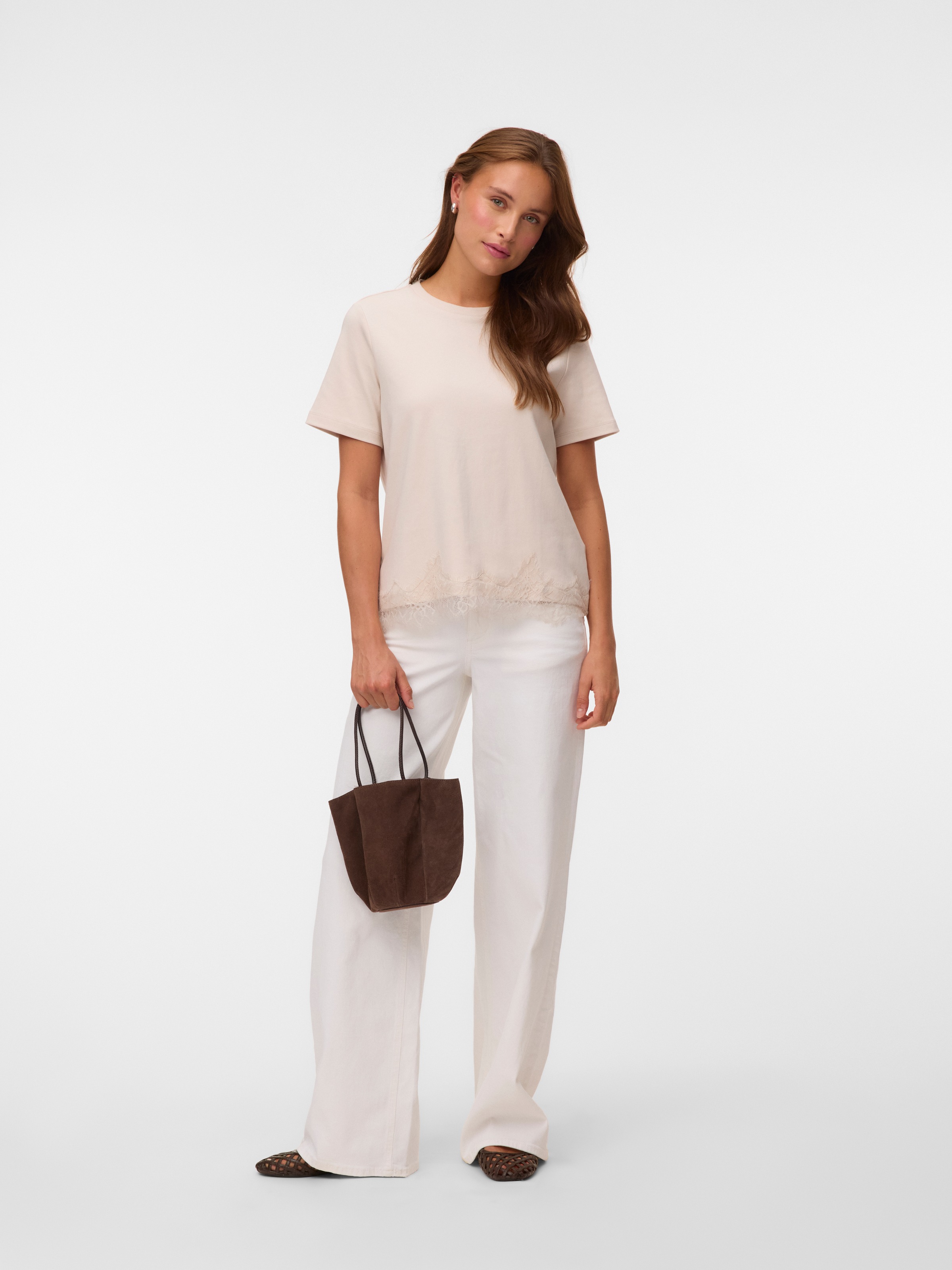 Vero Moda Kurzarmshirt »VMSARA METTE LACE SS T-SHIRT JRS NOOS« Baumwolle, regular fit