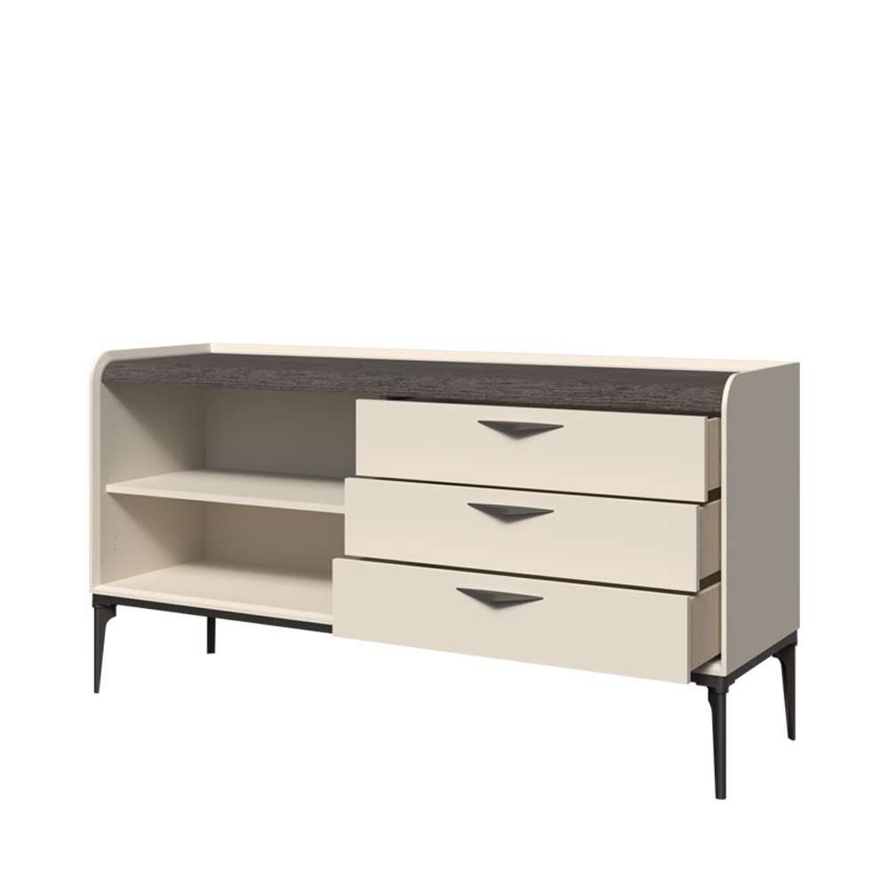 OTTO home Kommode »Soffy Kombikommode, Sideboard, Schubladenkommode« UV lackiert, Soft Close Funktion, Metallgestell in Anthrazit Dekor