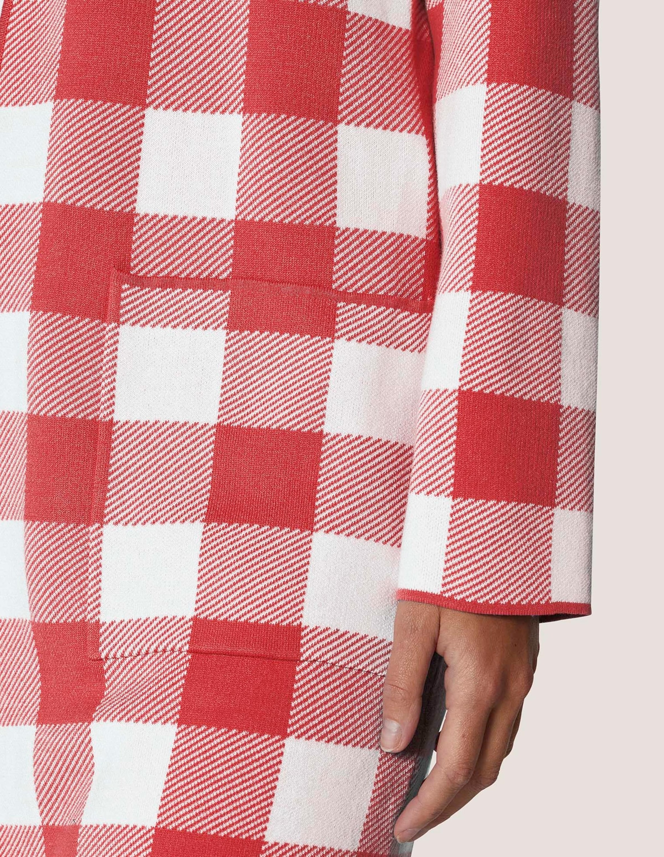MADELEINE Langmantel »Mantel Verschlussloser Strickmantel in Karo-Jacquard«