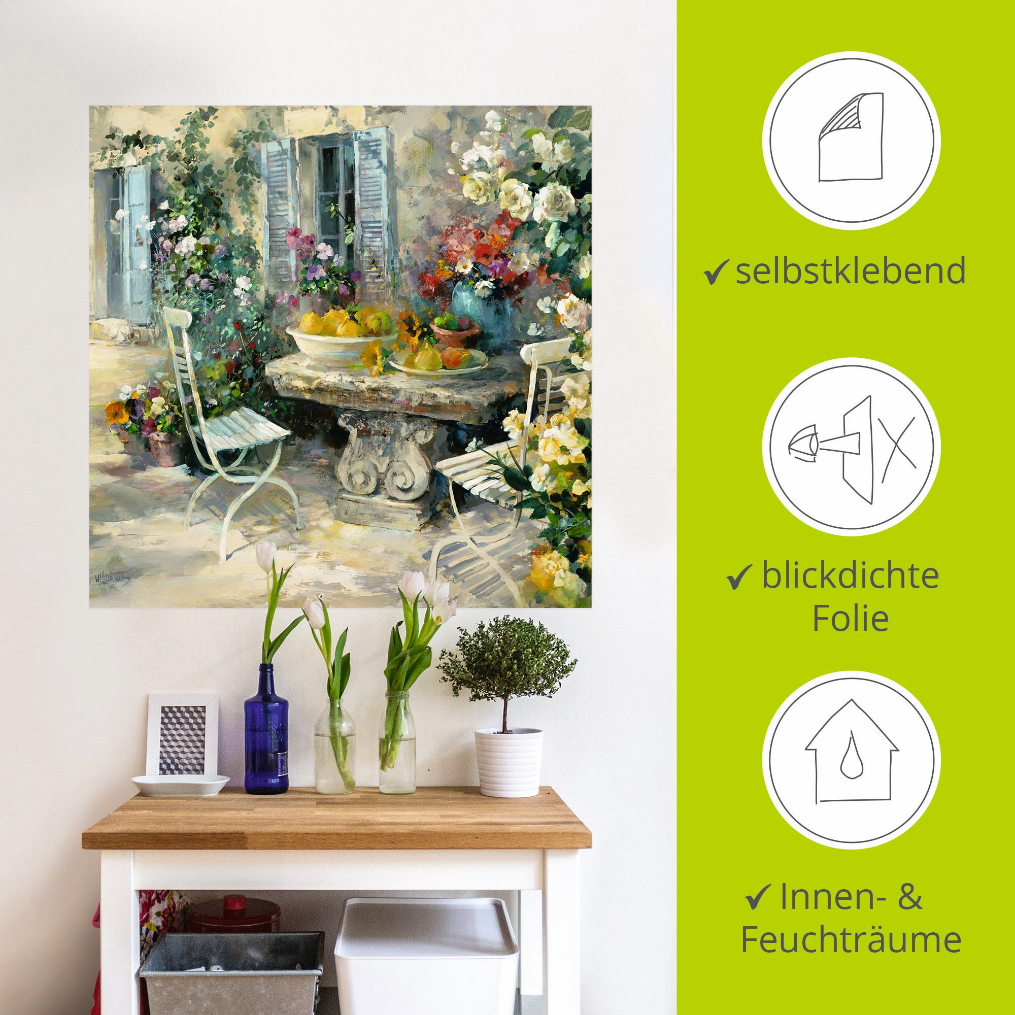 Artland Wandbild »Idyllischer Garten«, Garten, (1 St.), als Leinwandbild, Poster, Wandaufkleber in verschied. Größen