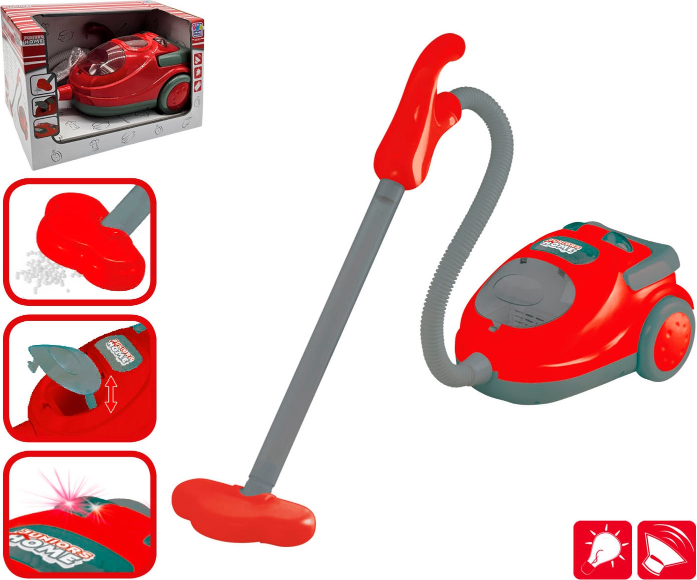 Happy People Kinder-Haushaltsset »Staubsauger und Putz-Set«, mit Licht- und Soundeffekt