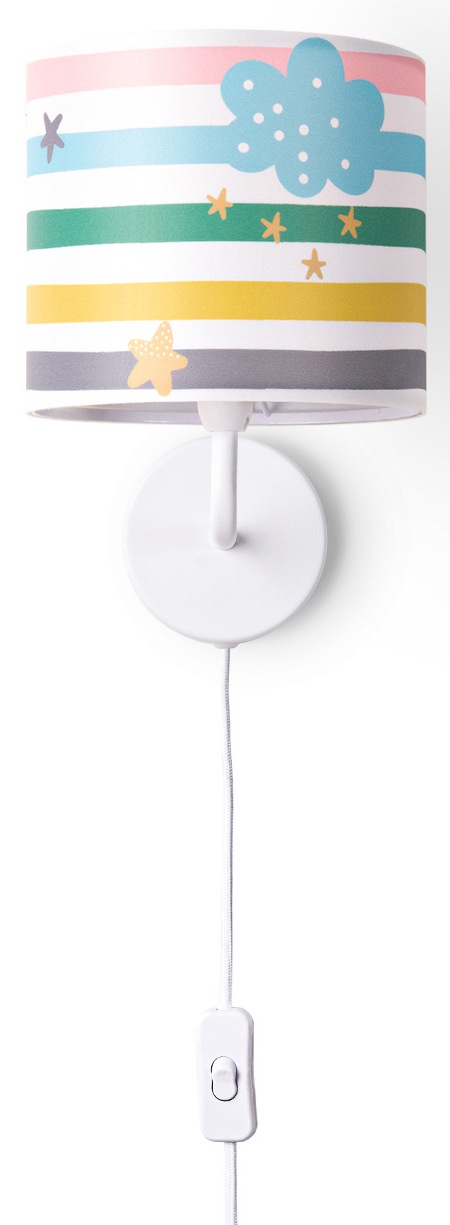 Paco Home XXL Lampe flammig-flammig, 1 kaufen Garantie Kinderzimmer Wandleuchte Stecker Regenbogen mit Streifen âˆ…18cm E14 Jahren online | »Tweet 3 Bunt 462«
