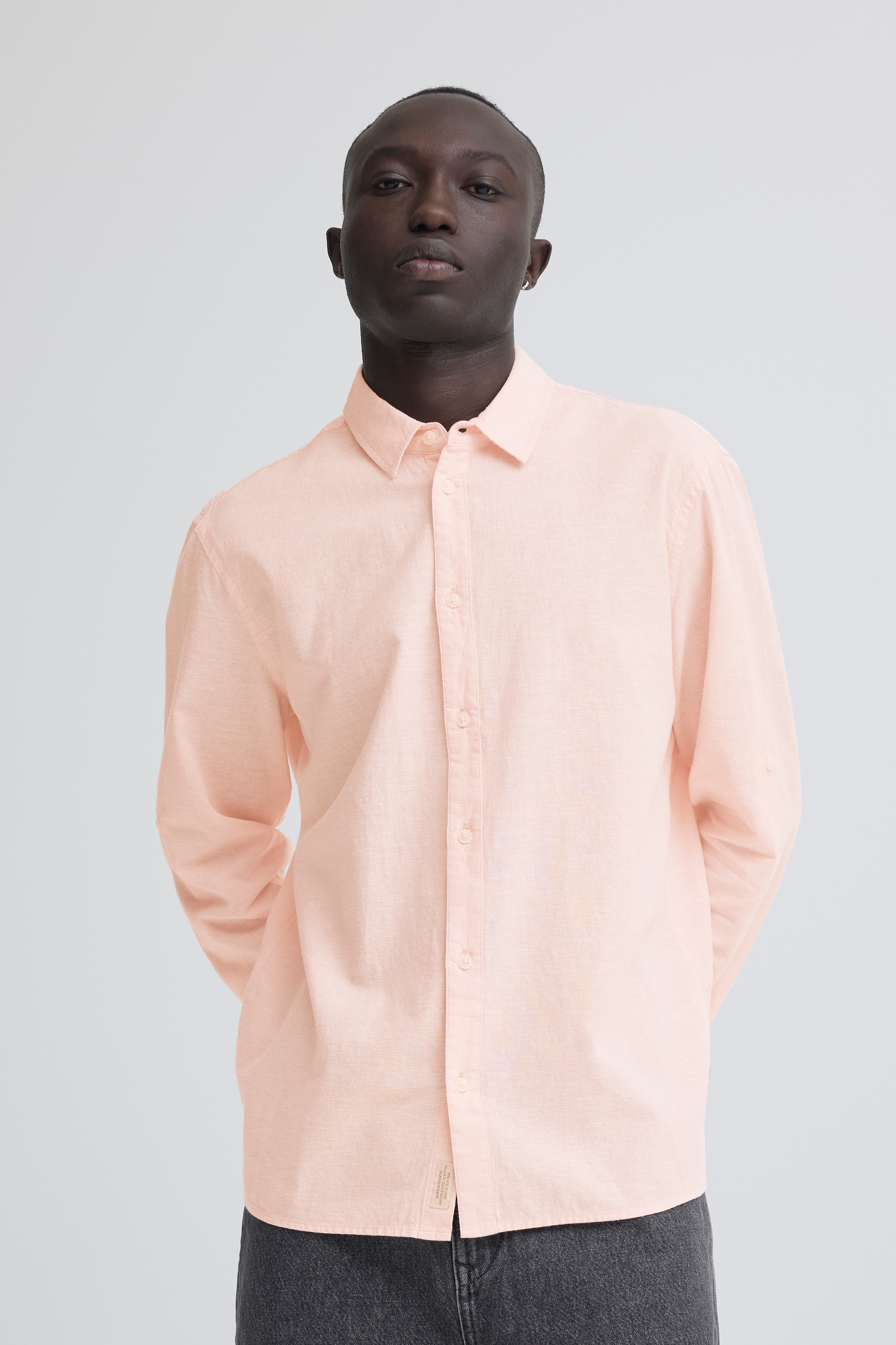 Blend Langarmhemd »BHABAN SHIRT PP NOOS« mit normalem Hemdkragen, Regular Fit, in Leinenoptik