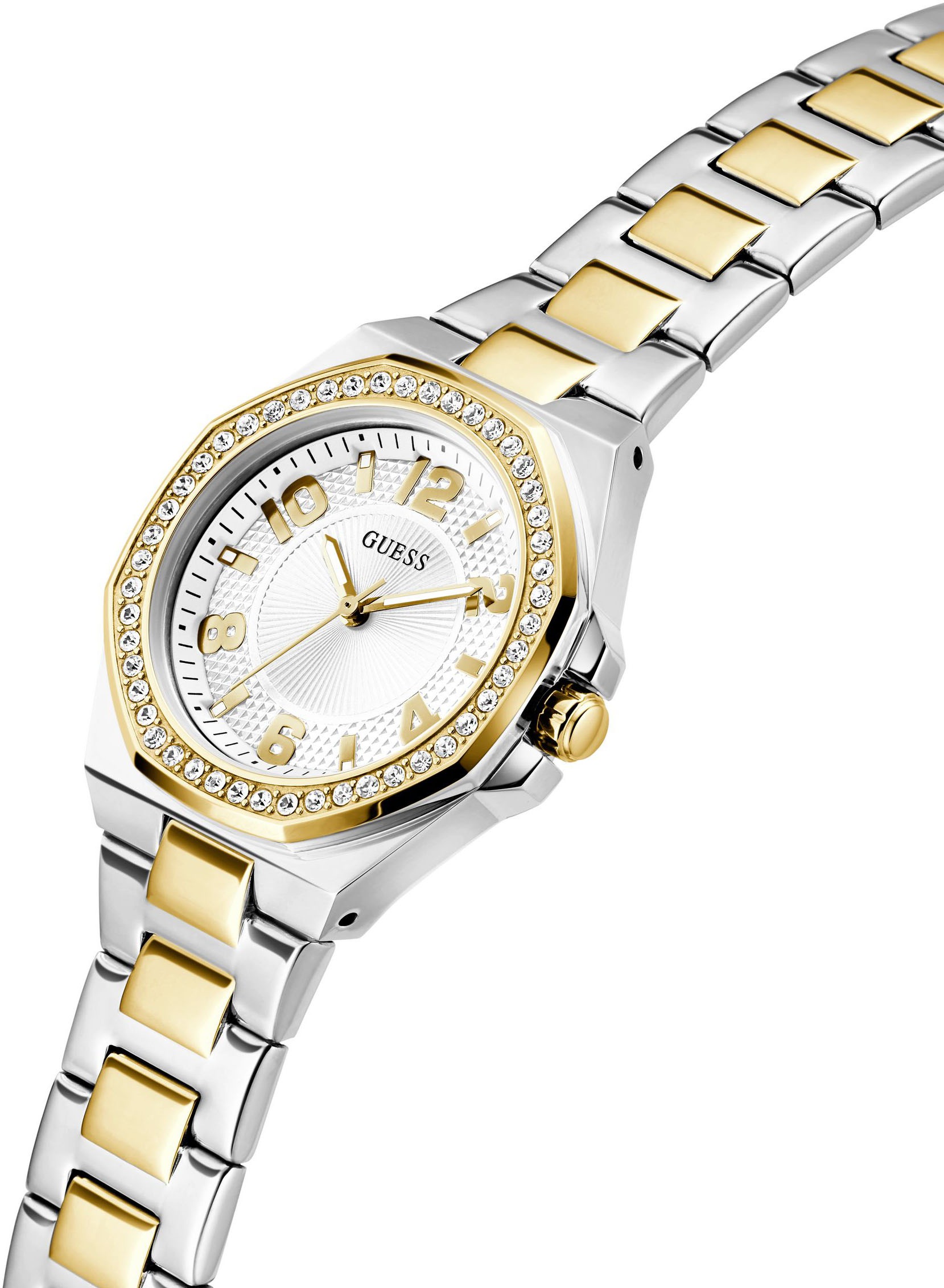 Guess Quarzuhr »CONTESSA« Armbanduhr, Damenuhr, Edelstahlarmband
