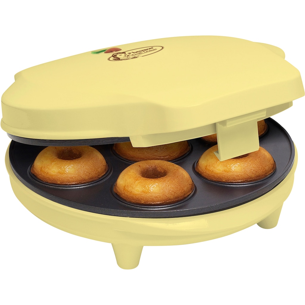 bestron Donut-Maker »ADM218SD Sweet Dreams«, 700 W, im Retro Design, Antihaftbeschichtung, Gelb