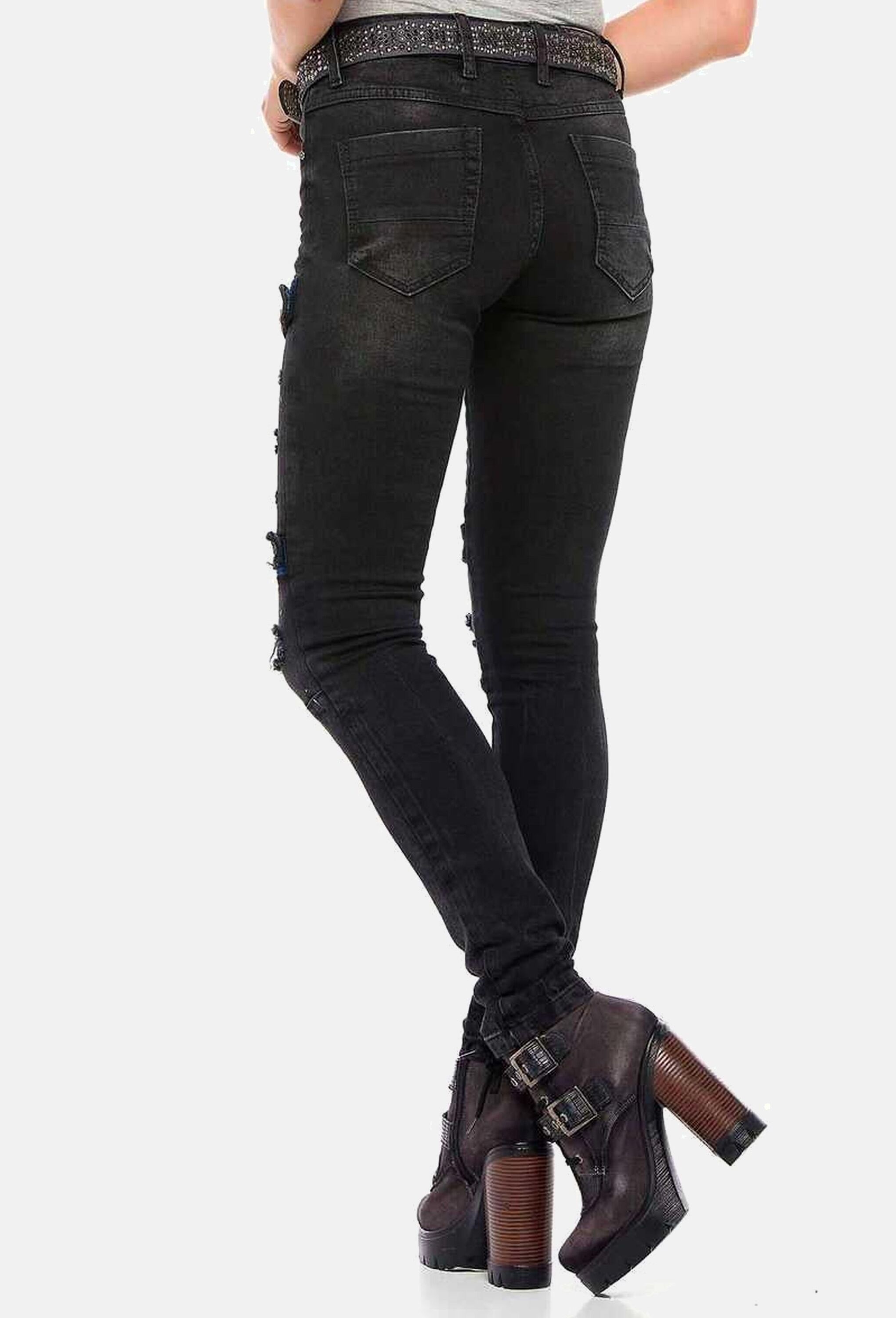Cipo & Baxx Slim-fit-Jeans »Cipo & Baxx Jeans« im coolen Biker-Look in Skinny Fit, WD383