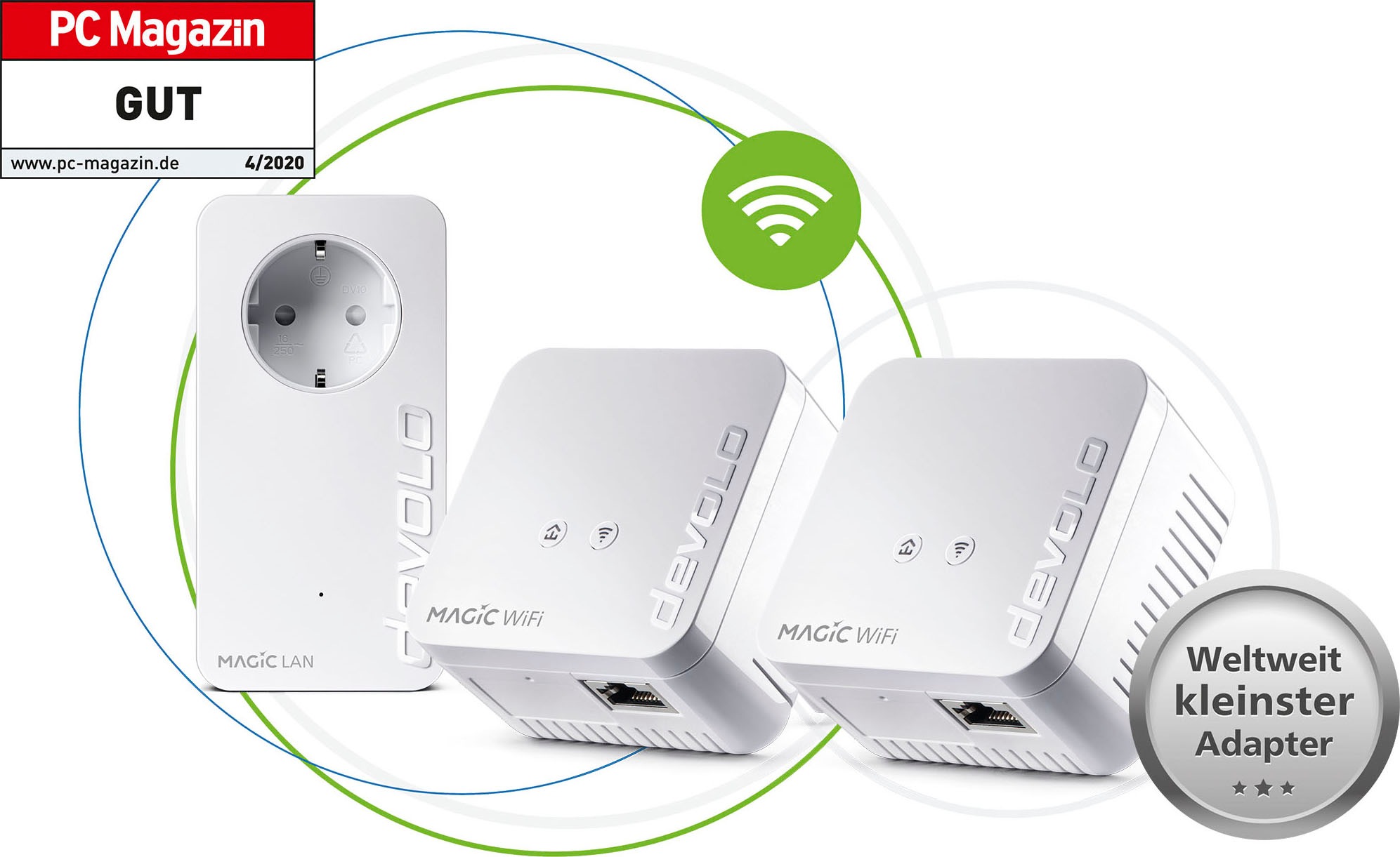 DEVOLO WLAN-Router »Magic 1 WiFi UNIVERSAL (1200Mbit, Multiroom ➥ Mesh)« G.hn, 3 | Garantie Kit XXL mini Jahre
