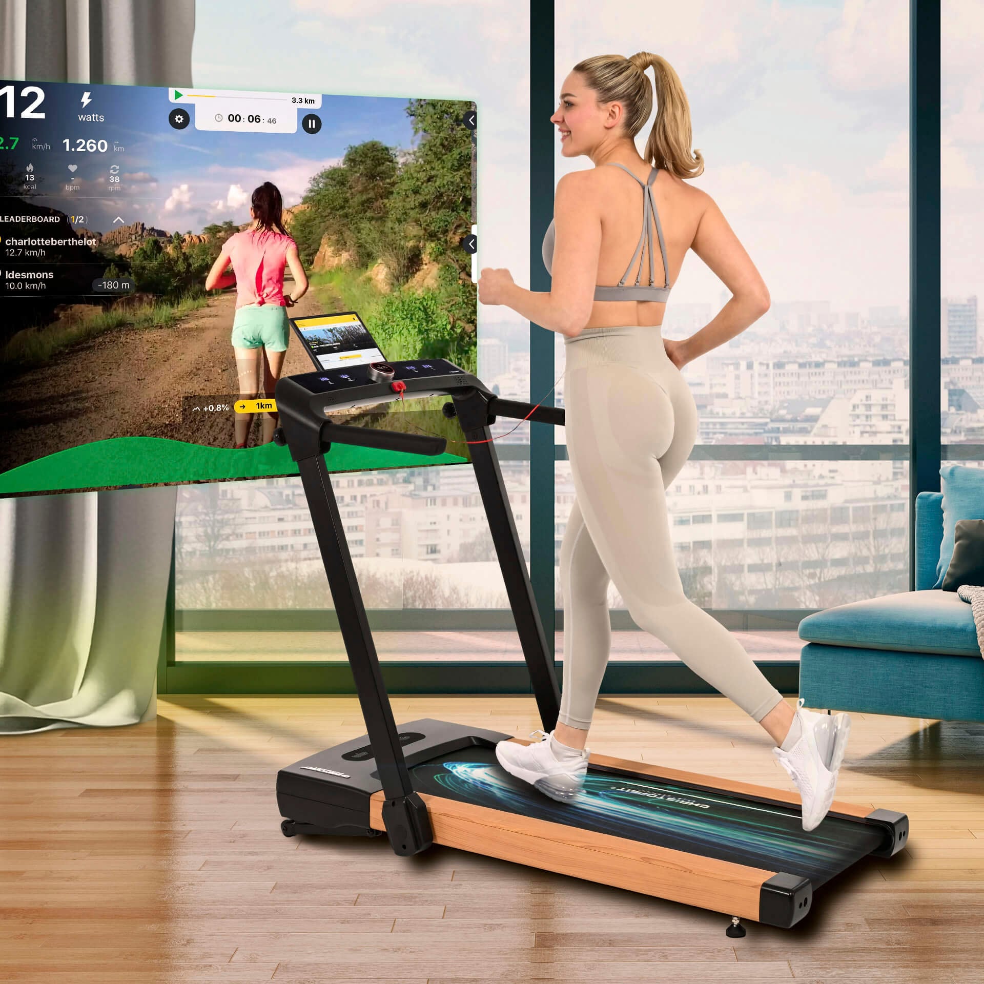 Christopeit Sport® Laufband »2 in 1 S«, (1 tlg., inkl. Bluetooth-Musikboxen), bis max. 14 km/h, klappbar
