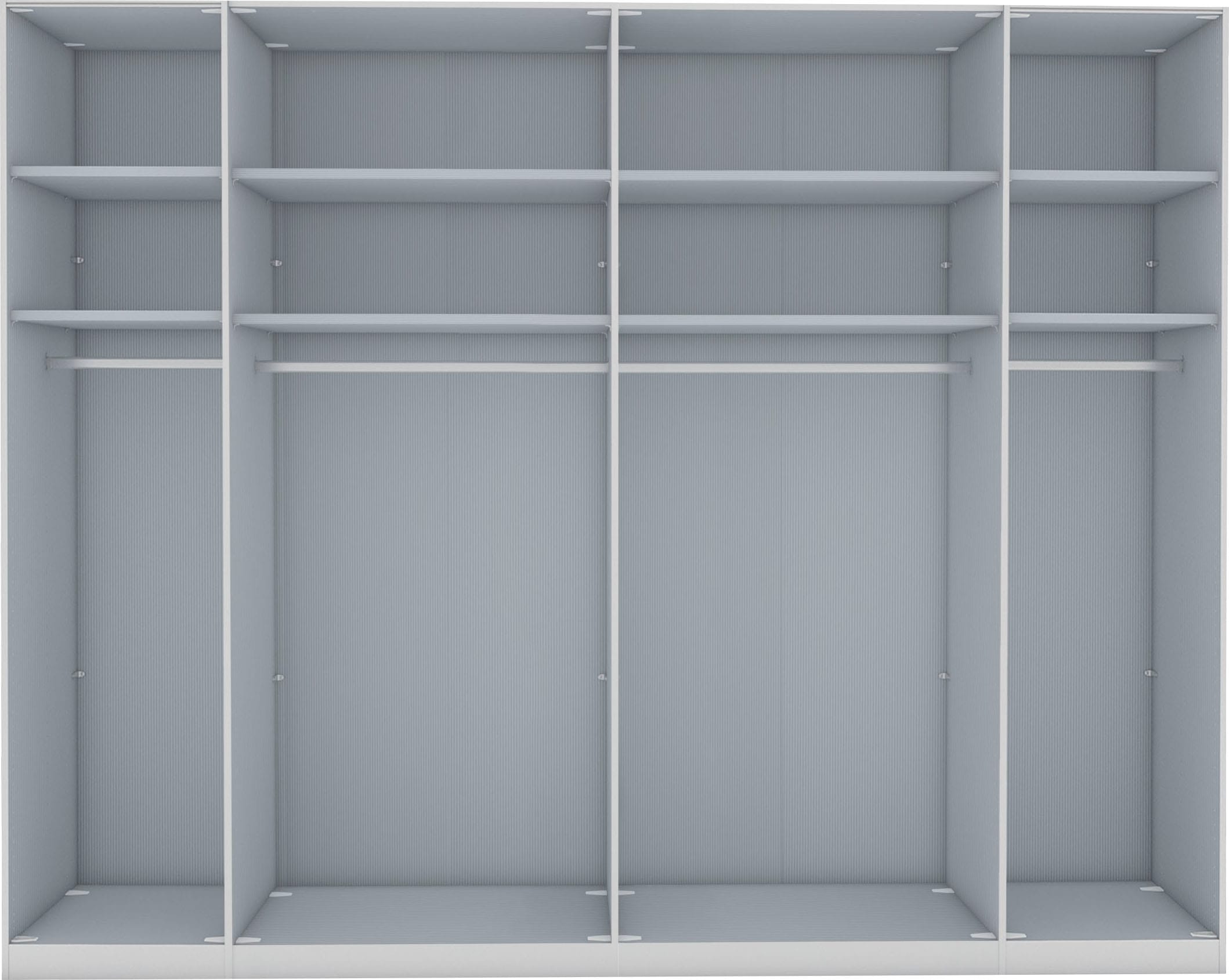 WIEMANN Falttürenschrank »Monaco, Kleiderschrank, Schrank, Wäscheschrank, mit edler Glasfront« 2 Breiten, 2 Höhen 216/236 cm auswählbar, MADE IN GERMANY,  inkl. gepämpften Schubkästen und Türen, mit Panoramaöffnung