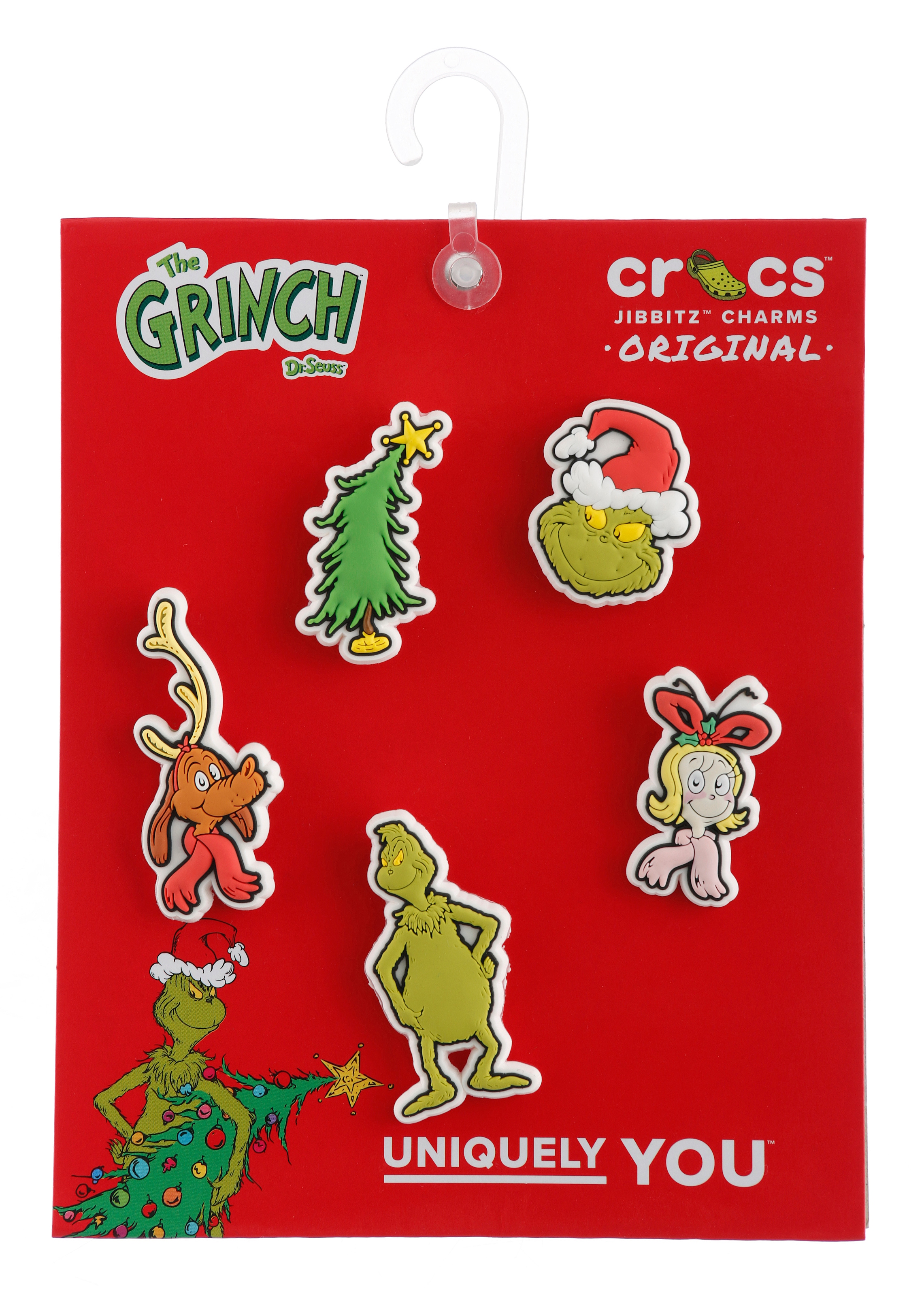 Crocs Schuhanstecker »Jibbitz™ The Grinch« Set, Kein Spielzeug. Nicht für Kinder unter 3 Jahren geeignet, 5 Stk. tlg. Anstecker mit Grinch Motiven
