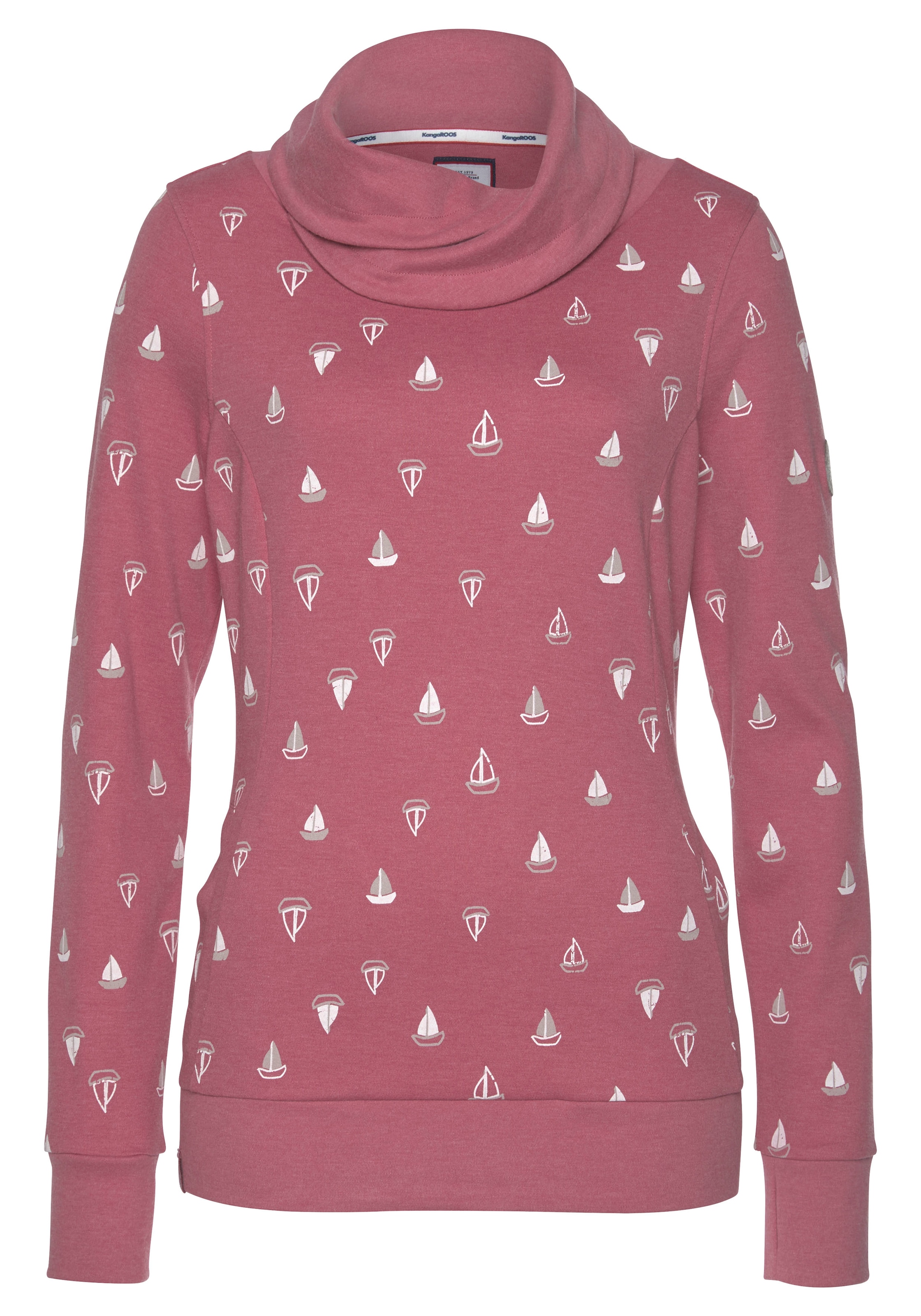 bei ♕ KangaROOS wärmendem Schlauchkragen mit und Sweatshirt, Allover-Print