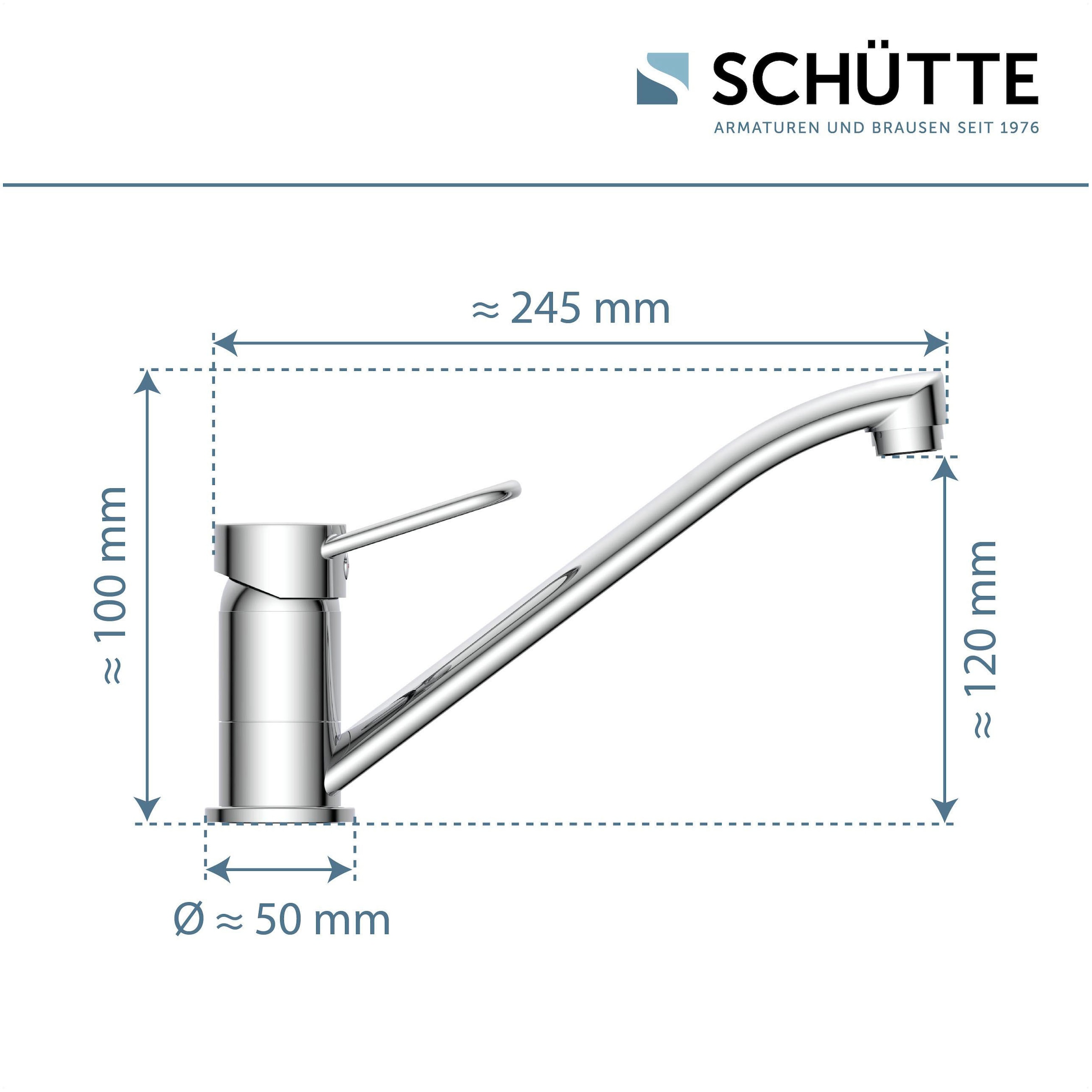 Schütte Spültischarmatur »Birte« 360° schwenkbarer Wasserhahn Küche, Mischbatterie, Chrom, Hochdruck