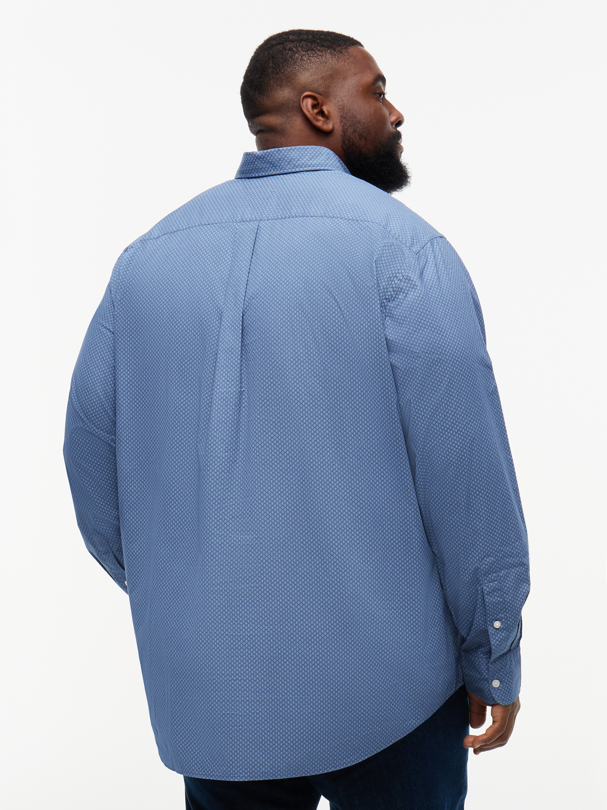 Tommy Hilfiger Big & Tall Langarmhemd »BT-FLEX POPLIN GEO PRINT REGUAL FIT« Große Größen, Button-down-Kragen