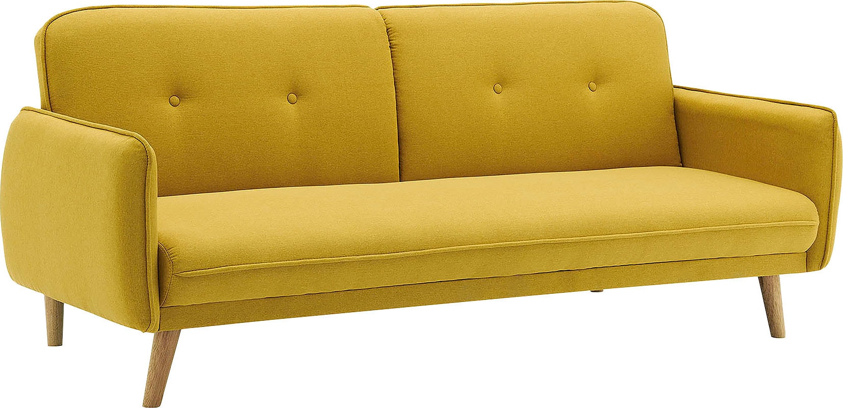SalesFever Schlafsofa »Linköping, 3-Stizer, Sofa«, mit Knopfheftung im Rücken und Schlaffunktion, Breite 188 cm