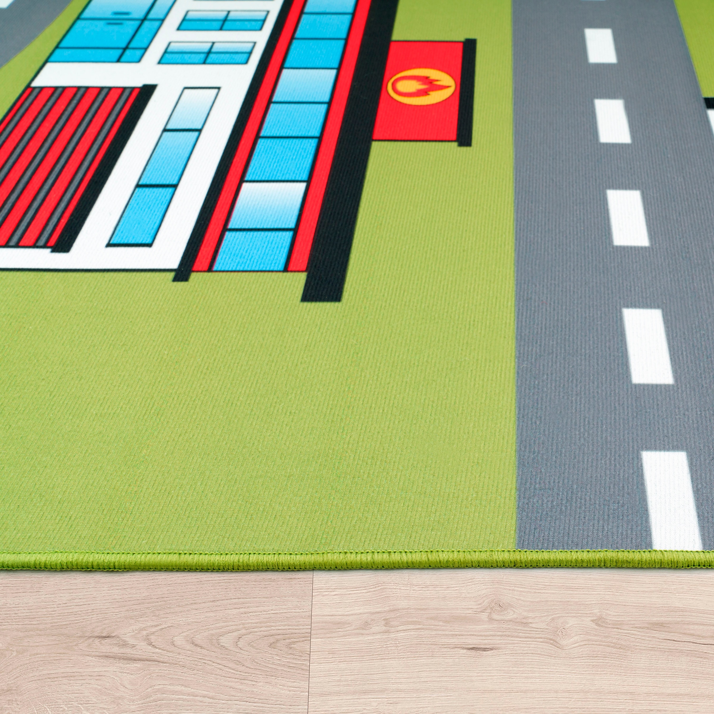 Paco Home Kinderteppich »Bino 570« rund 4 mm Höhe Kurzflor, Straßen-Spiel-Teppich, Kinderzimmer