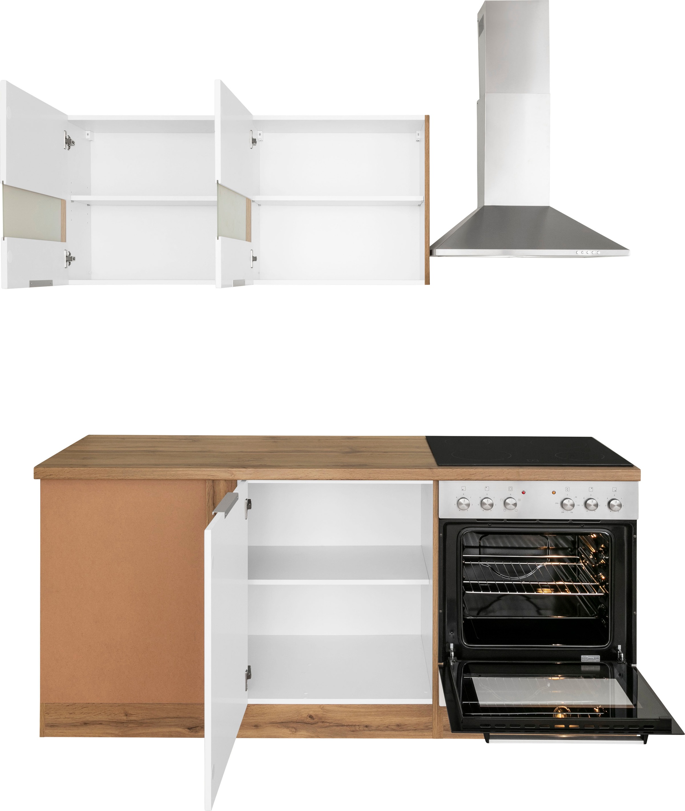 KOCHSTATION Winkelküche »KS-Luhe«, Stellbreite 240x180 cm, wahlweise mit oder ohne E-Geräten, MDF-Fronten