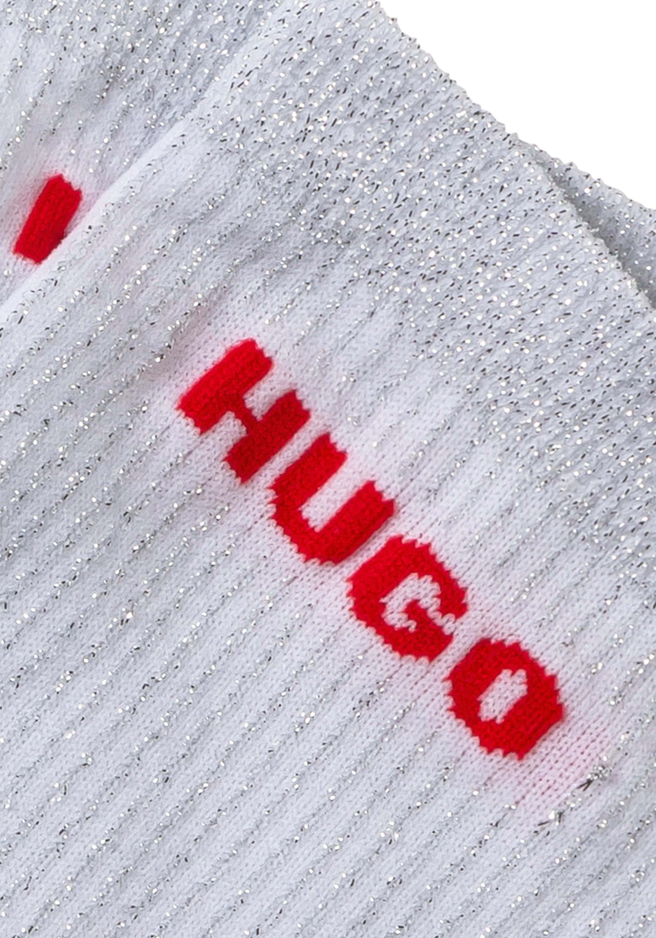 HUGO Underwear Freizeitsocken »2P QS RIB LUREX PA W« Packung, 2 Paar tlg. mit glänzenden Fäden