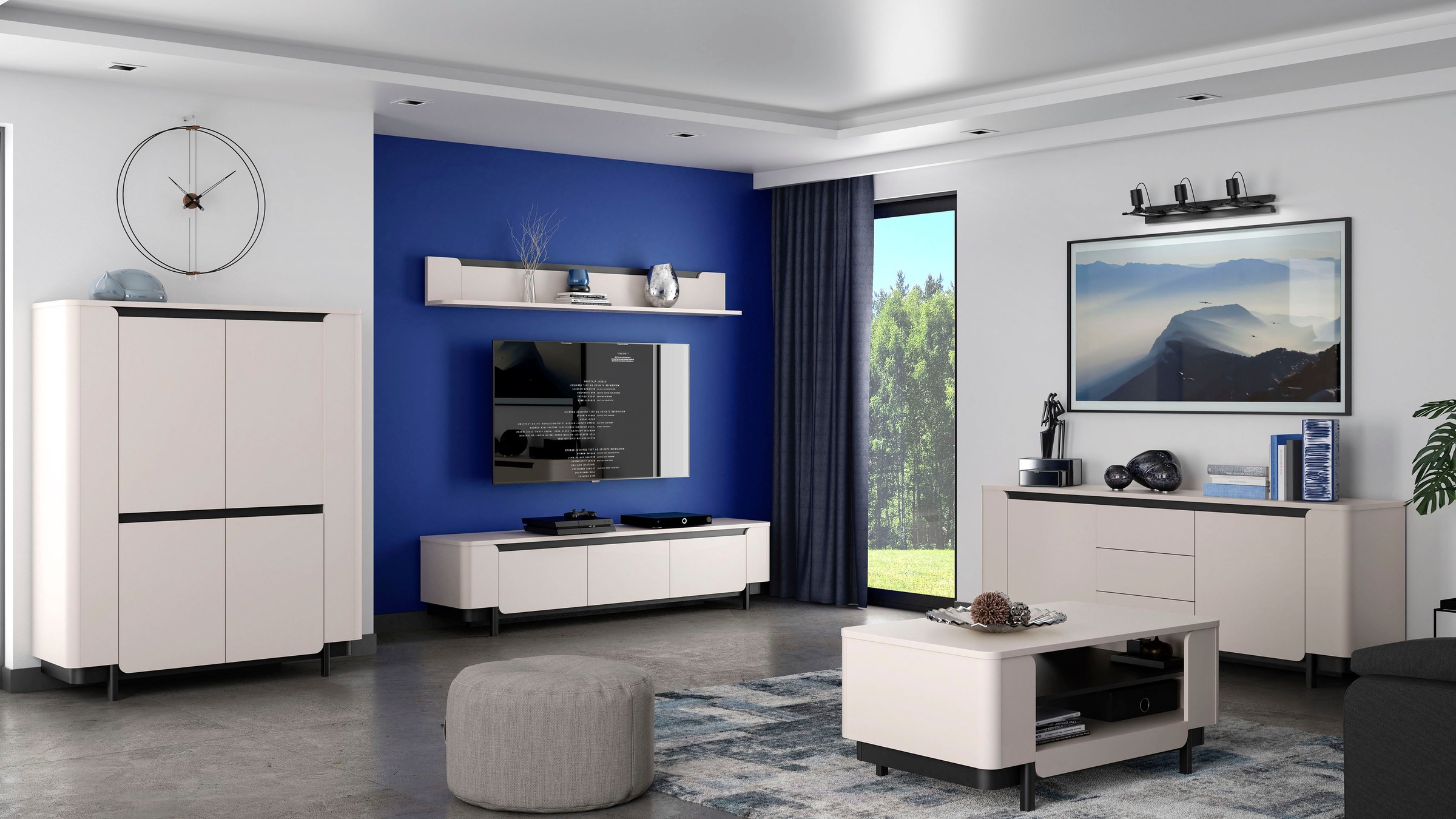 FORTE Vitrine »Vodol«, Highboard, Soft Close, ABS Kanten