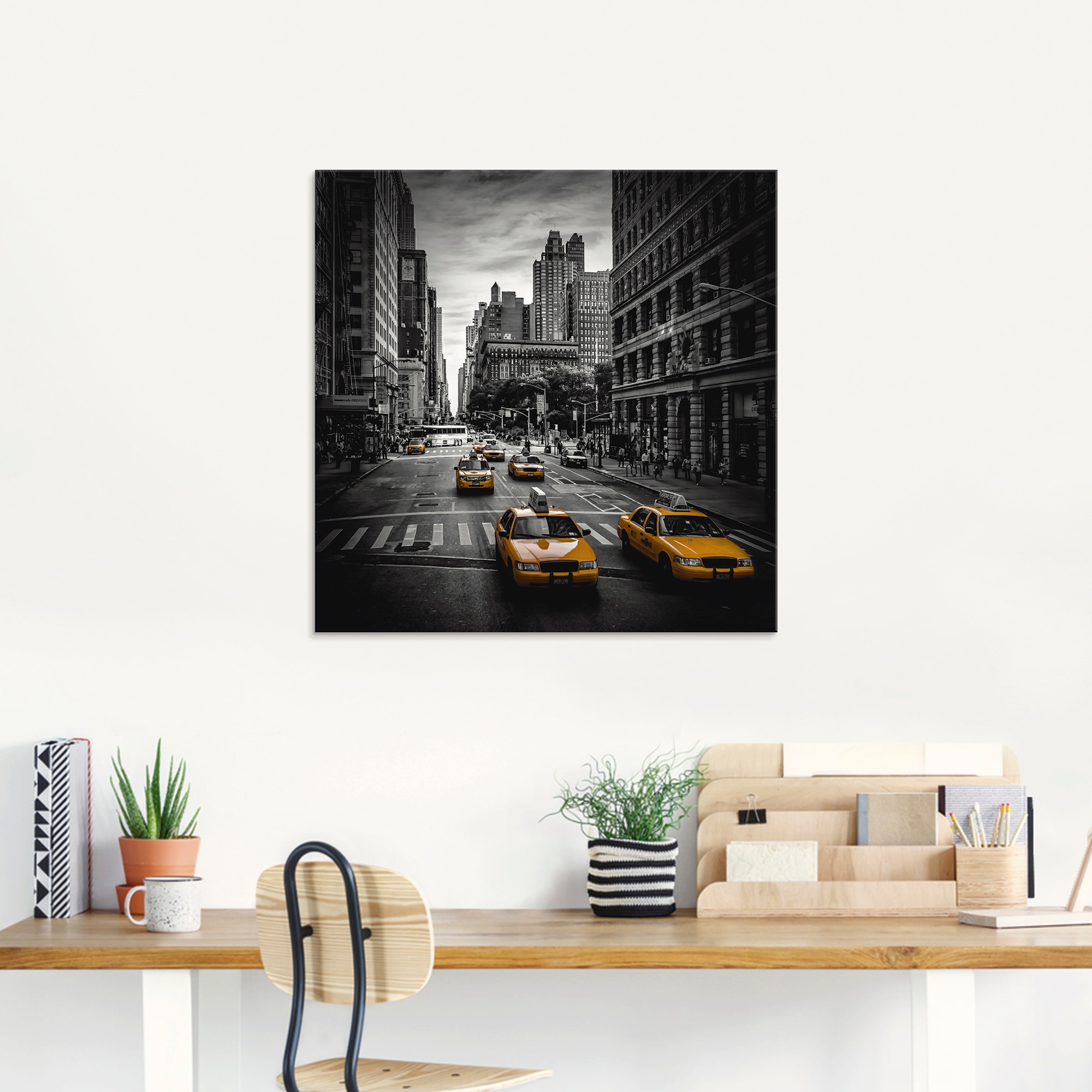 Artland Glasbild »New York City Verkehr 5th Avenue«, Amerika, (1 St.), in verschiedenen Größen