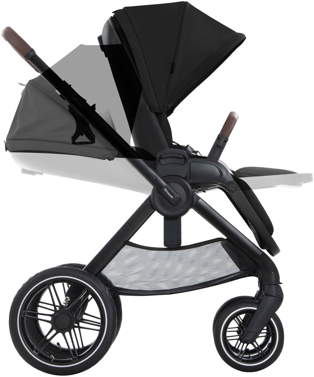 Hauck Kombi-Kinderwagen »Walk N Care Air Set, black«, 22 kg, belastbar bis 22 kg