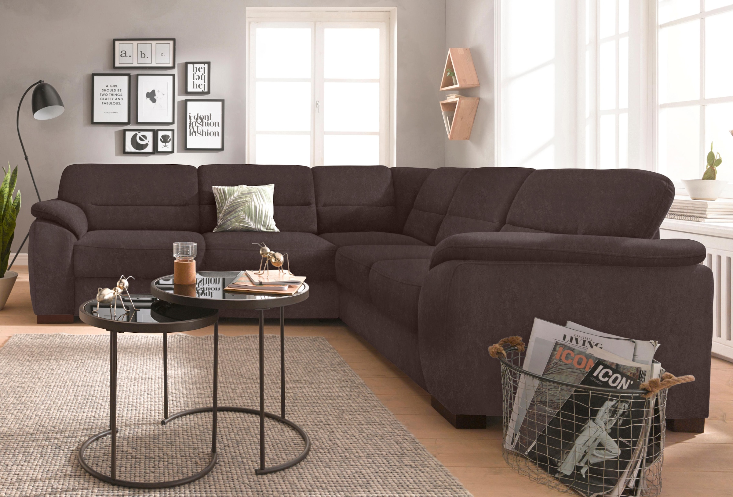 sit&more Ecksofa »Montego L-Form, B: 256cm« wahlweise mit Bettfunktion und Schubkasten