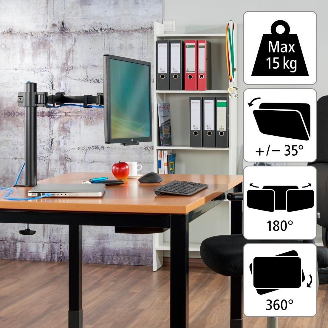 Hama Monitor-Halterung »Bildschirm Halterung, 33-89 cm(13"-35") ausziehbar«, bis 89 cm Zoll