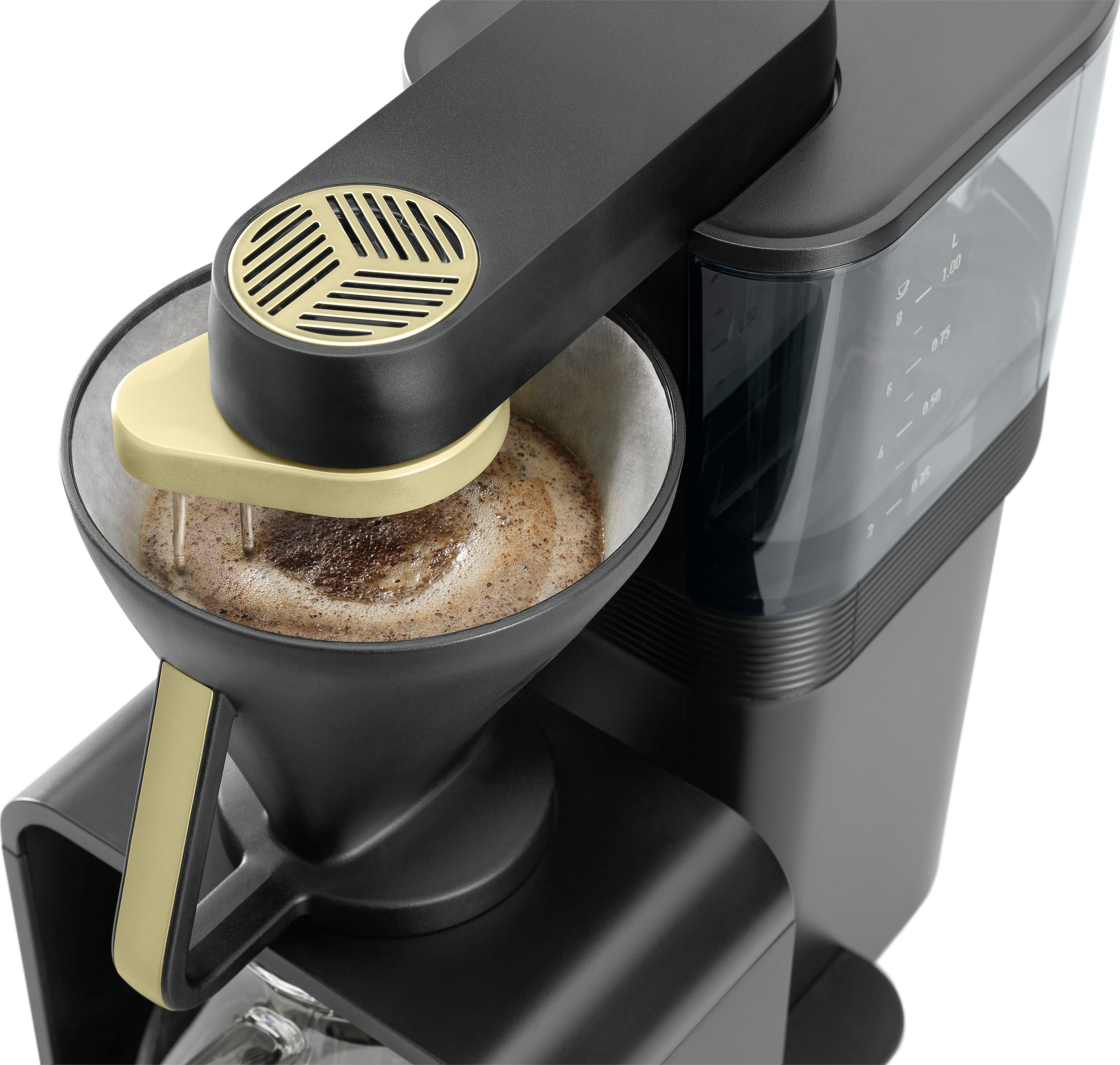 Melitta Filterkaffeemaschine »epour® 1024-12«, 1 l Kaffeekanne, Papierfilter, 1x4, Schwarz/Gold