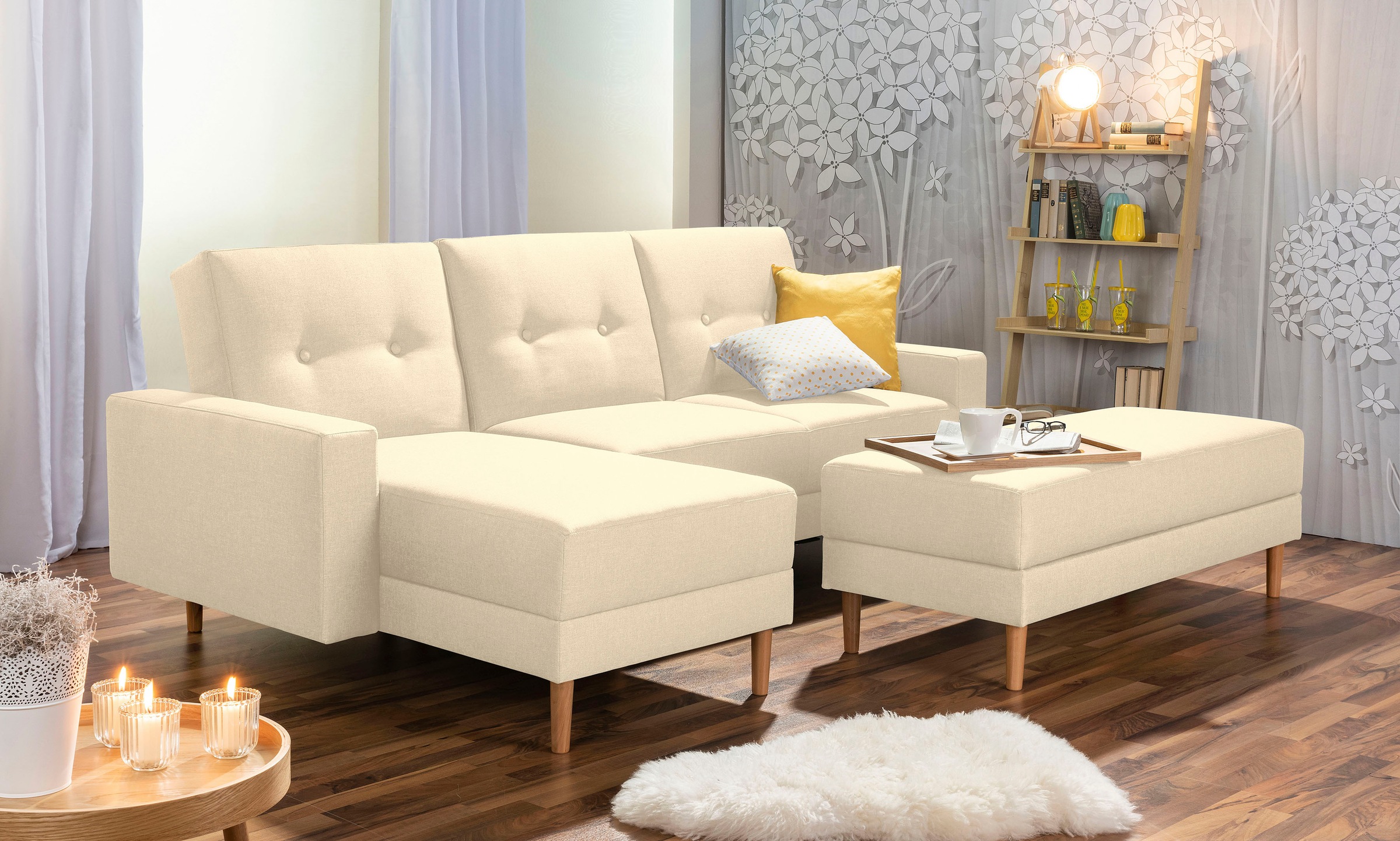 Max Winzer® Ecksofa »Just Chill kubisches Schlafsofa im skandinavischen Stil, bequem«, Recamiere links oder rechts montierbar, mit Rückenverstellung