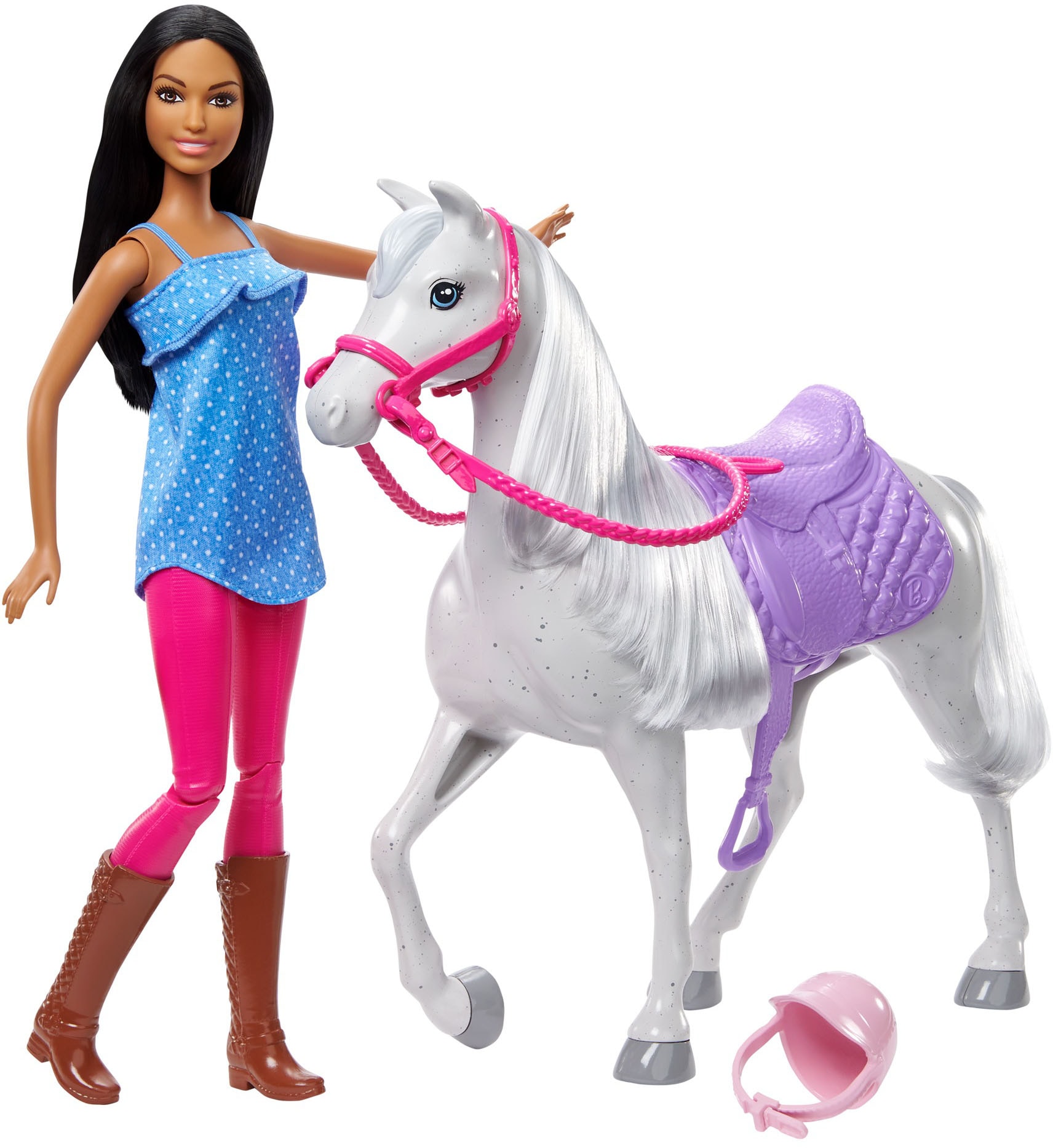 Barbie Anziehpuppe »Barbie-Puppe und Pferd«, mit Sattel, Zaumzeug und Zügeln