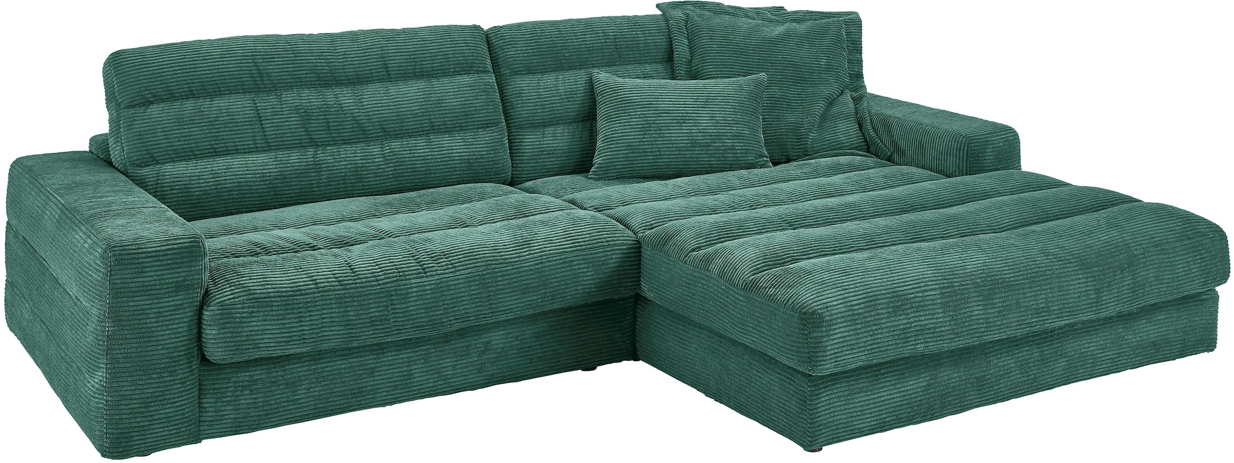 3C Candy Ecksofa »Stripes Mega-Sofa, bequem und komfortabel, L-Form« Lose Rückenkissen, mit feiner Quersteppung, Cord-Bezug