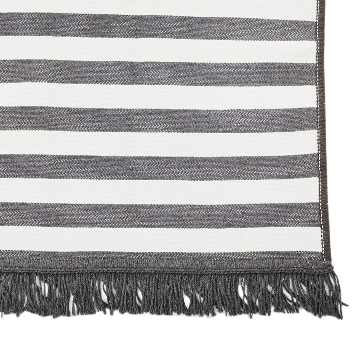 done.® Teppich »OUTSIDE«, rechteckig, 10 mm Höhe, Flachgewebe, gestreift, mit Fransen, In- und Outdoor geeignet