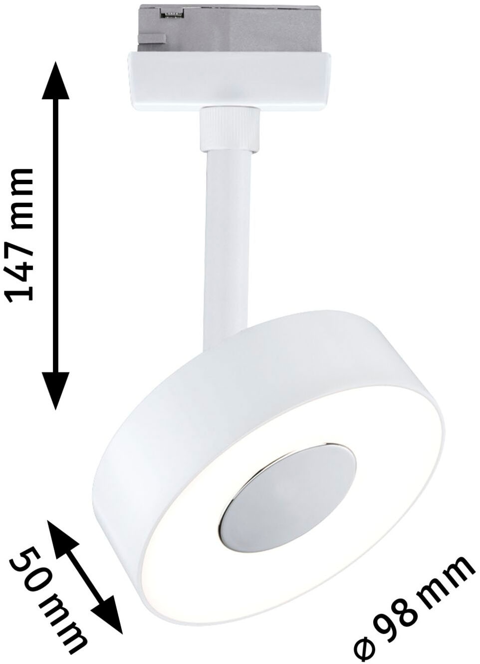 Paulmann Schienensystem-Leuchten »URail LED Schienenspot 3-Step-Dim Circle Einzelspot Signalweiß« LED-Modul 1 Stk. Warmweiß Memoryfunktion, mehrere Helligkeitsstufen